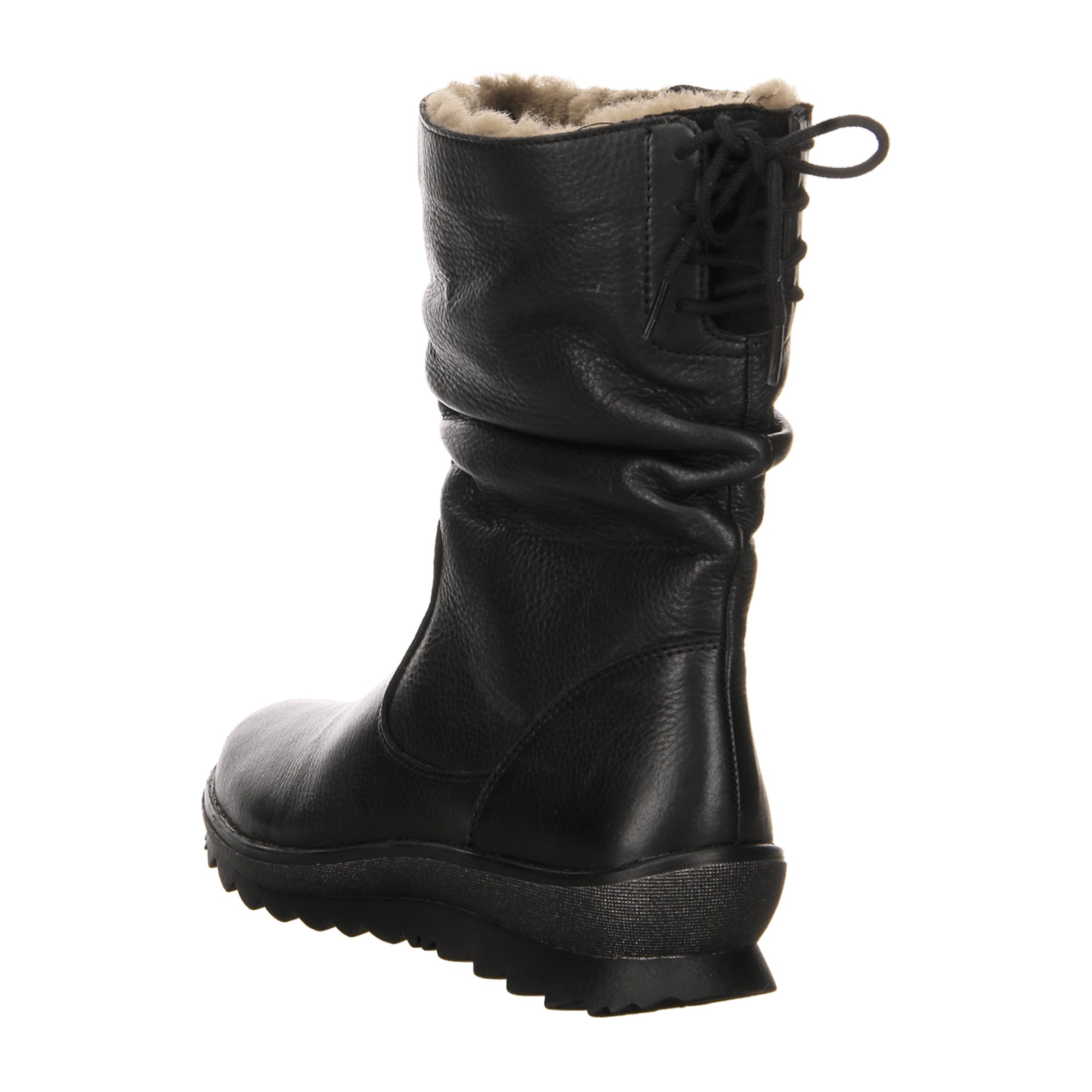 Remonte Black Leather Ankle Boots for Women with Lambswool Lining and Zip