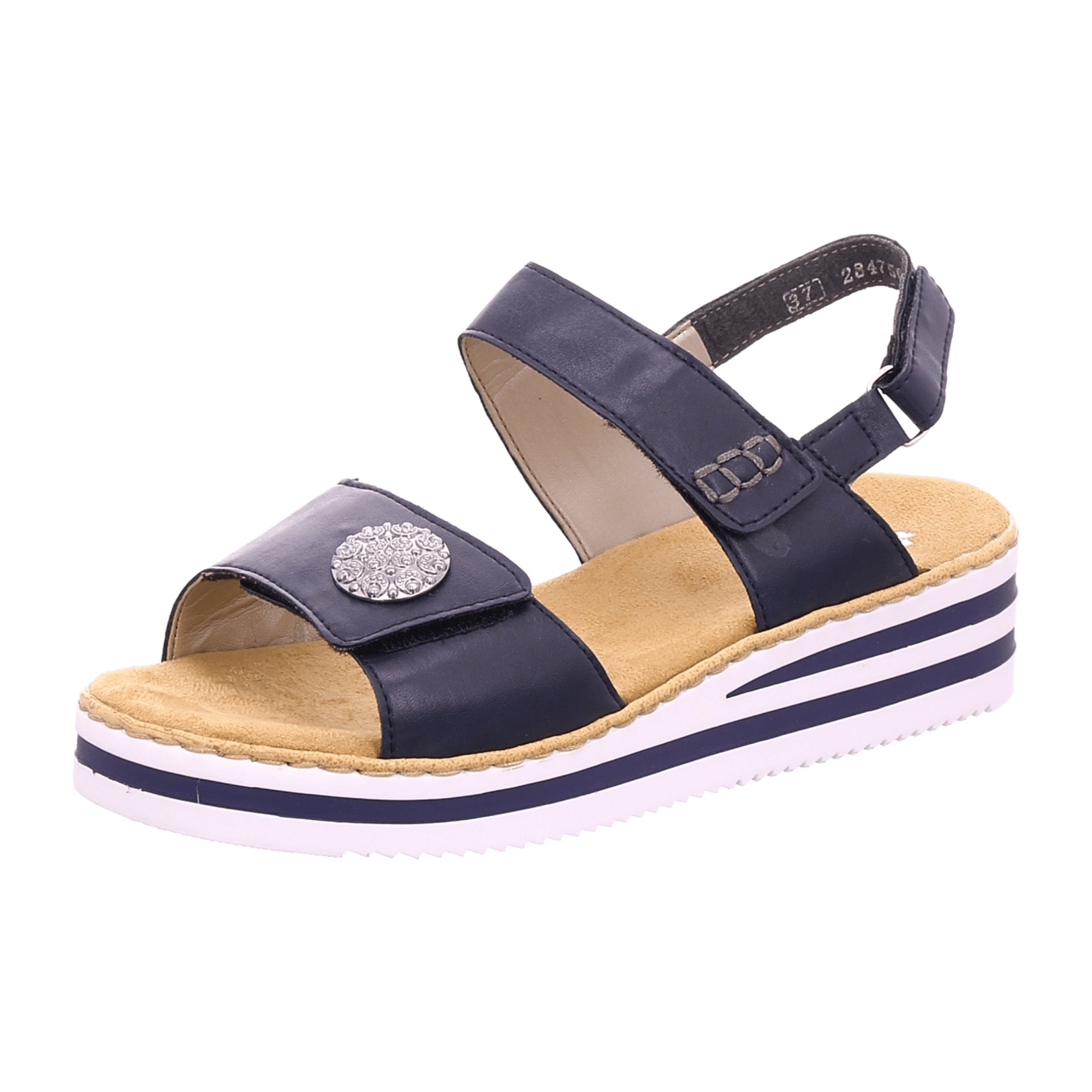 Rieker Women's Blue Sandals Comfortable Adjustable Straps Antistress System