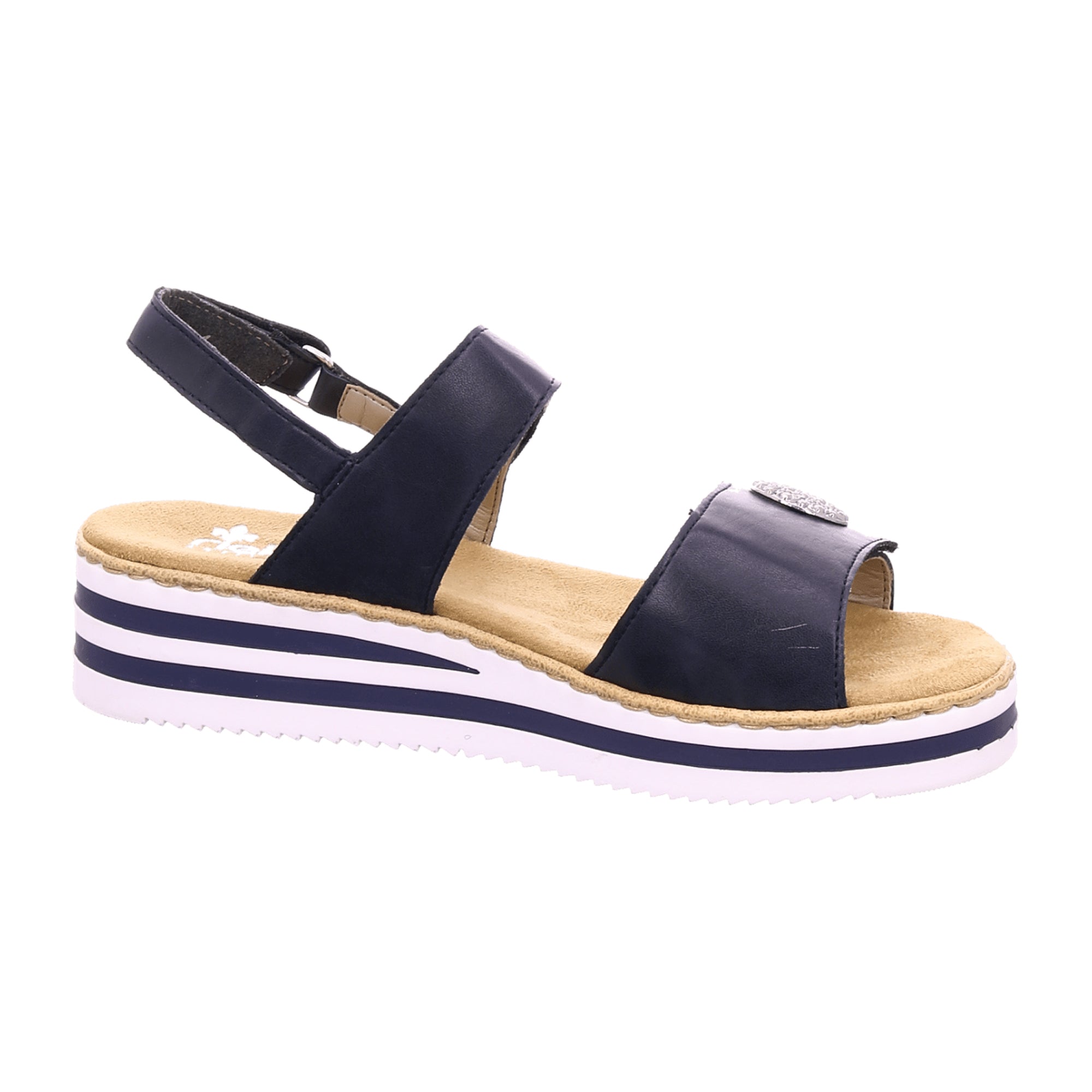 Rieker Women's Blue Sandals Comfortable Adjustable Straps Antistress System