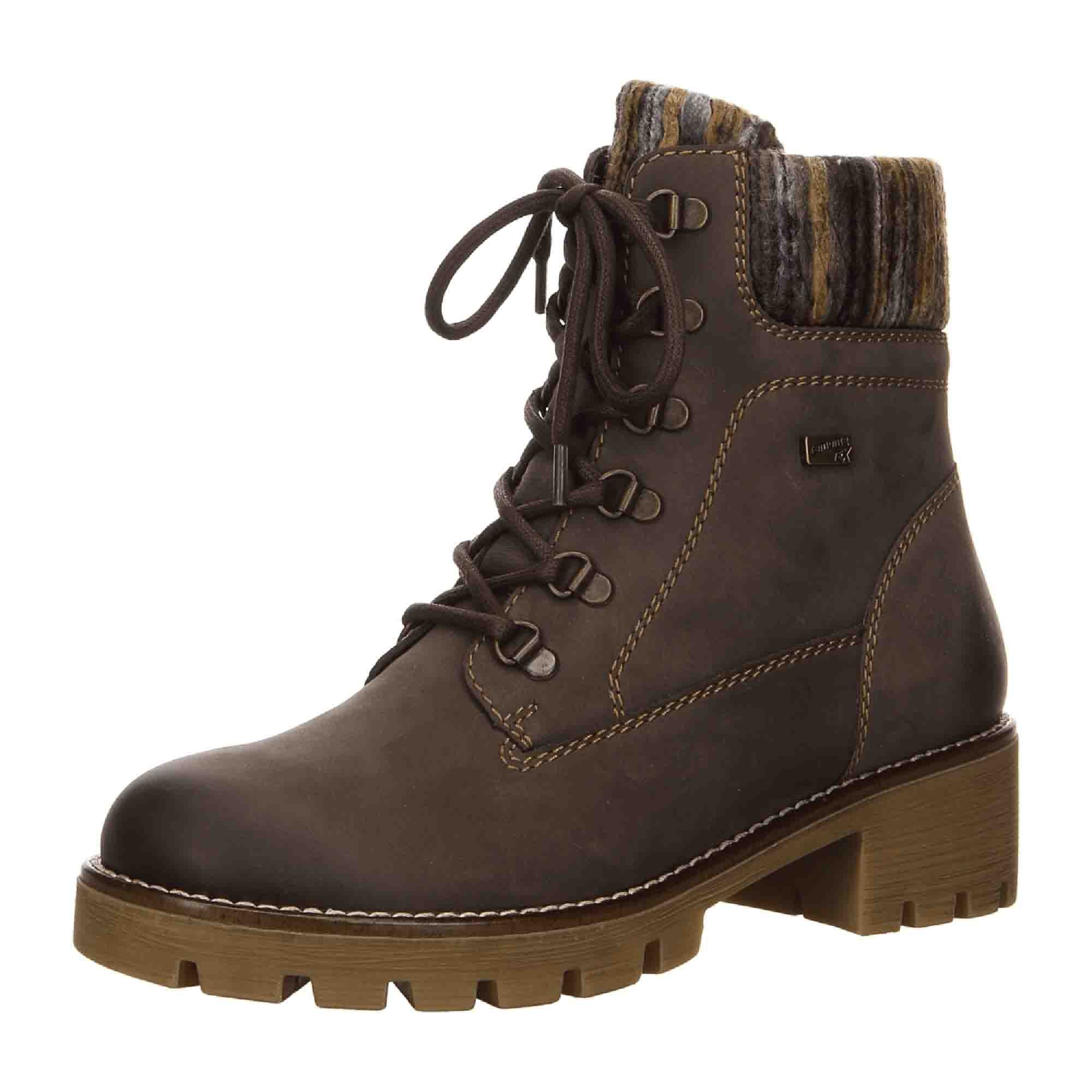 Remonte R5378 Women's Brown Nubuck Boots with Warm Lining and Zip Closure