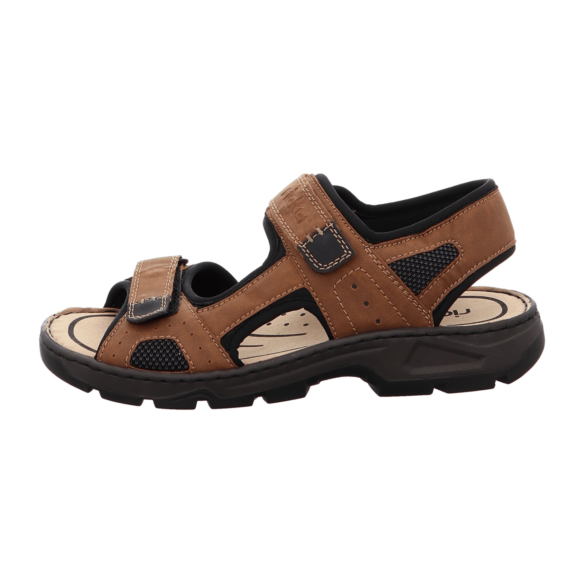 Rieker Brown Comfort Sandals with Velcro Strap Lightweight Shock Absorbing Sole