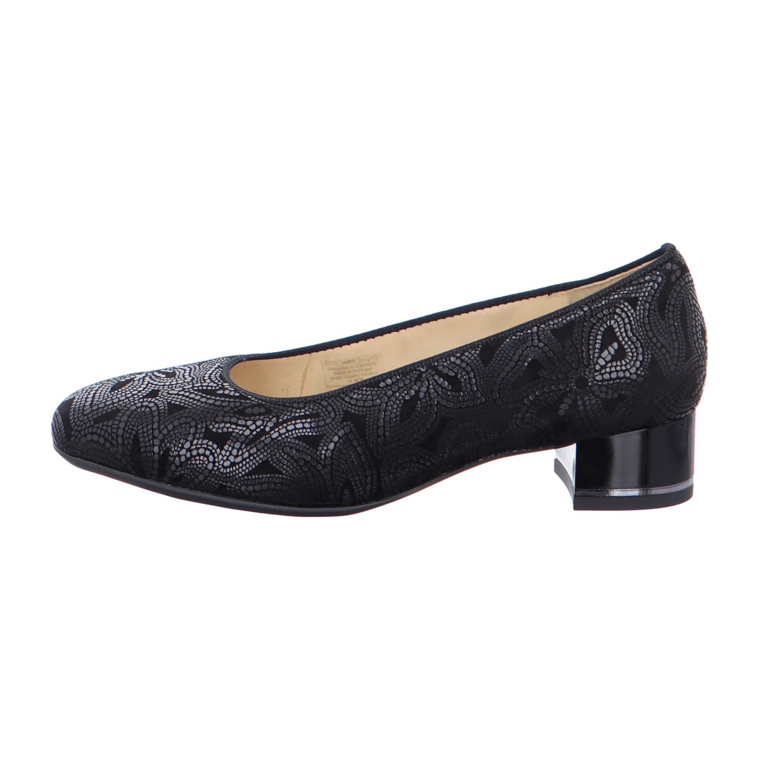 ARA GRAZ Women's Pumps in Black Nubuck Leather with Round Toe and Warm Lining - Bartel-Shop