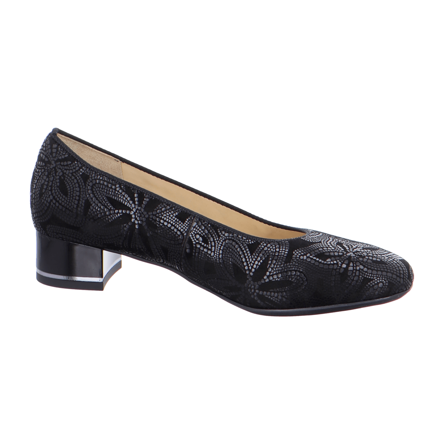 ARA GRAZ Women's Pumps in Black Nubuck Leather with Round Toe and Warm Lining - Bartel-Shop