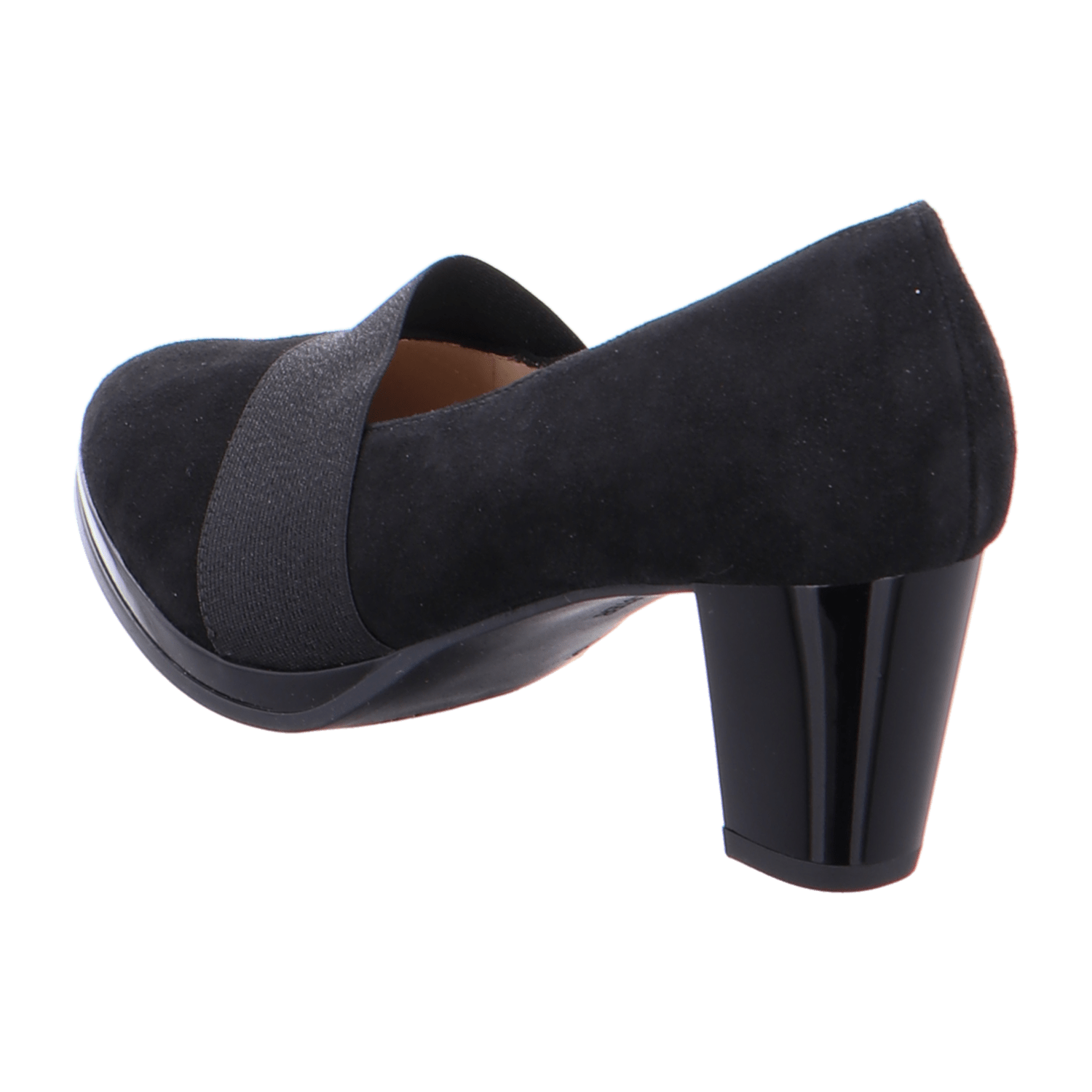 ARA ORLY Women's Pumps in Black Nubuck Leather, Pull-On Style with Closed Toe and Leather Lining