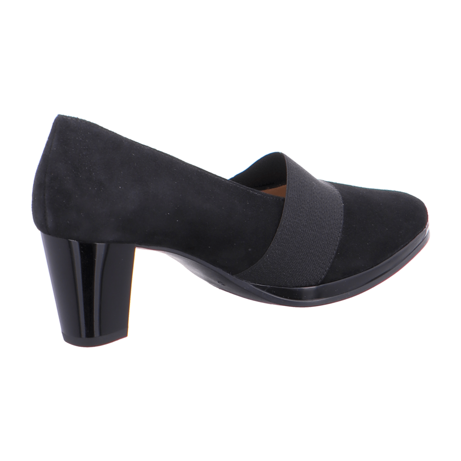 ARA ORLY Women's Pumps in Black Nubuck Leather, Pull-On Style with Closed Toe and Leather Lining