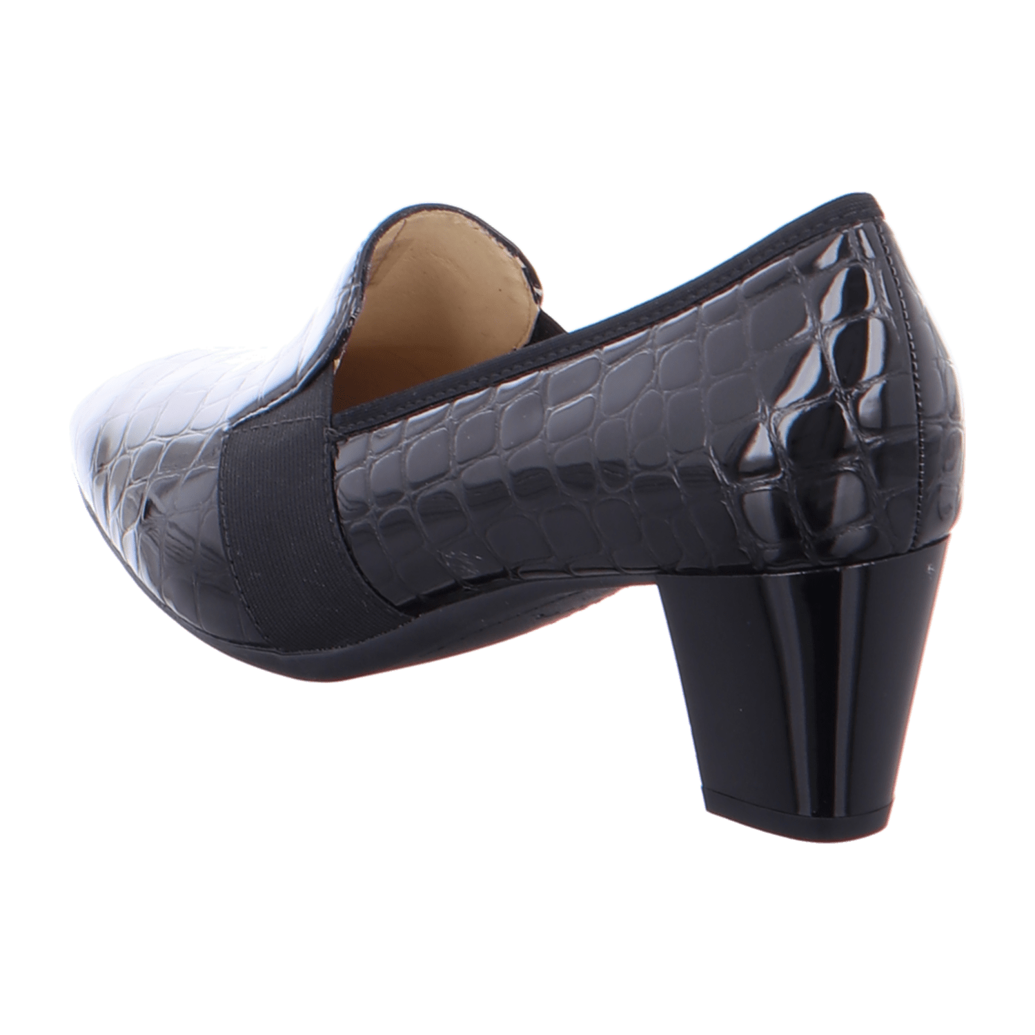 ARA VERONA Women's Pumps in Black Smooth Leather with Square Toe and Slip-On Design