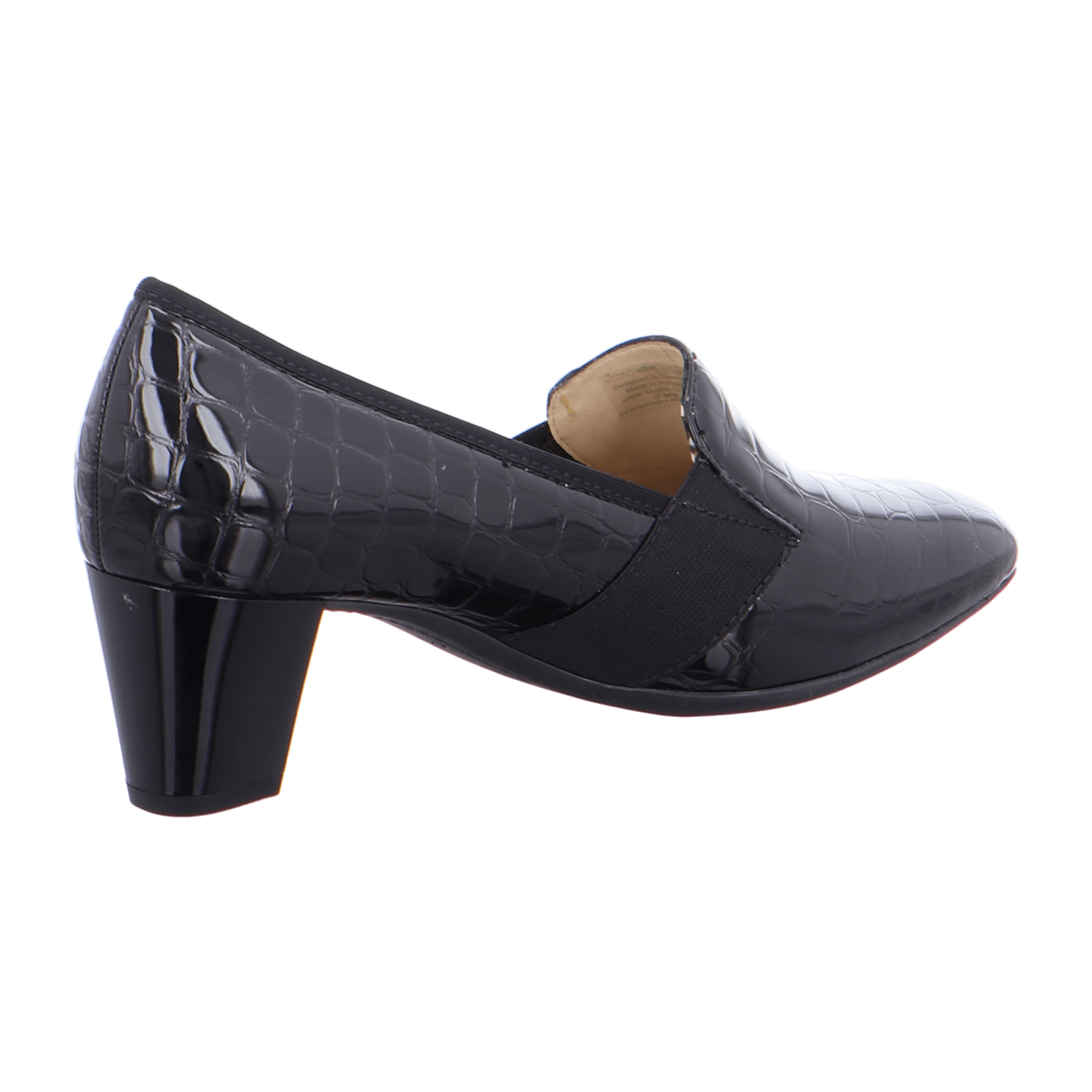 ARA VERONA Women's Pumps in Black Smooth Leather with Square Toe and Slip-On Design