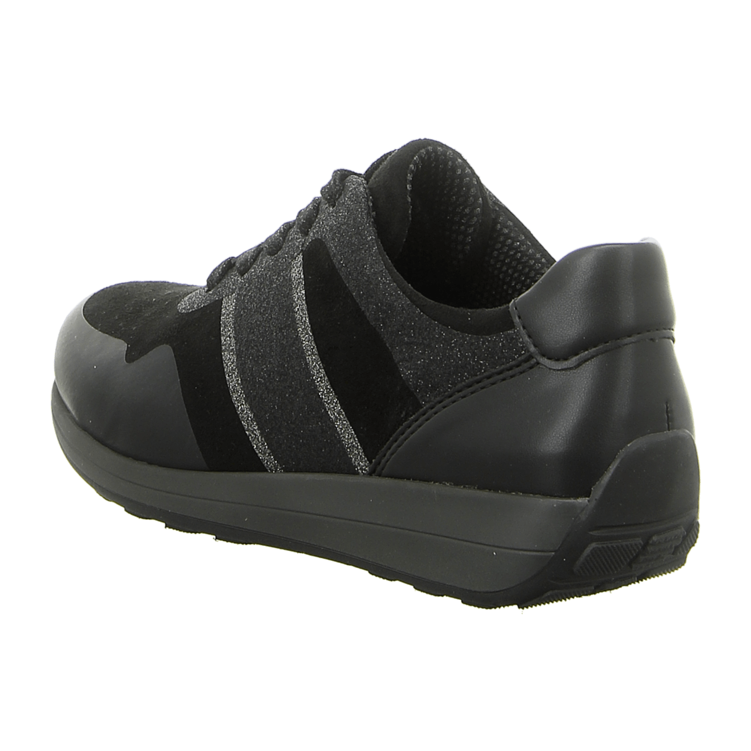 ARA Women's Lace-Up Shoes in Smooth Leather with Round Toe in Black - Low Style with Synthetic Sole and Cold-Lined Interior