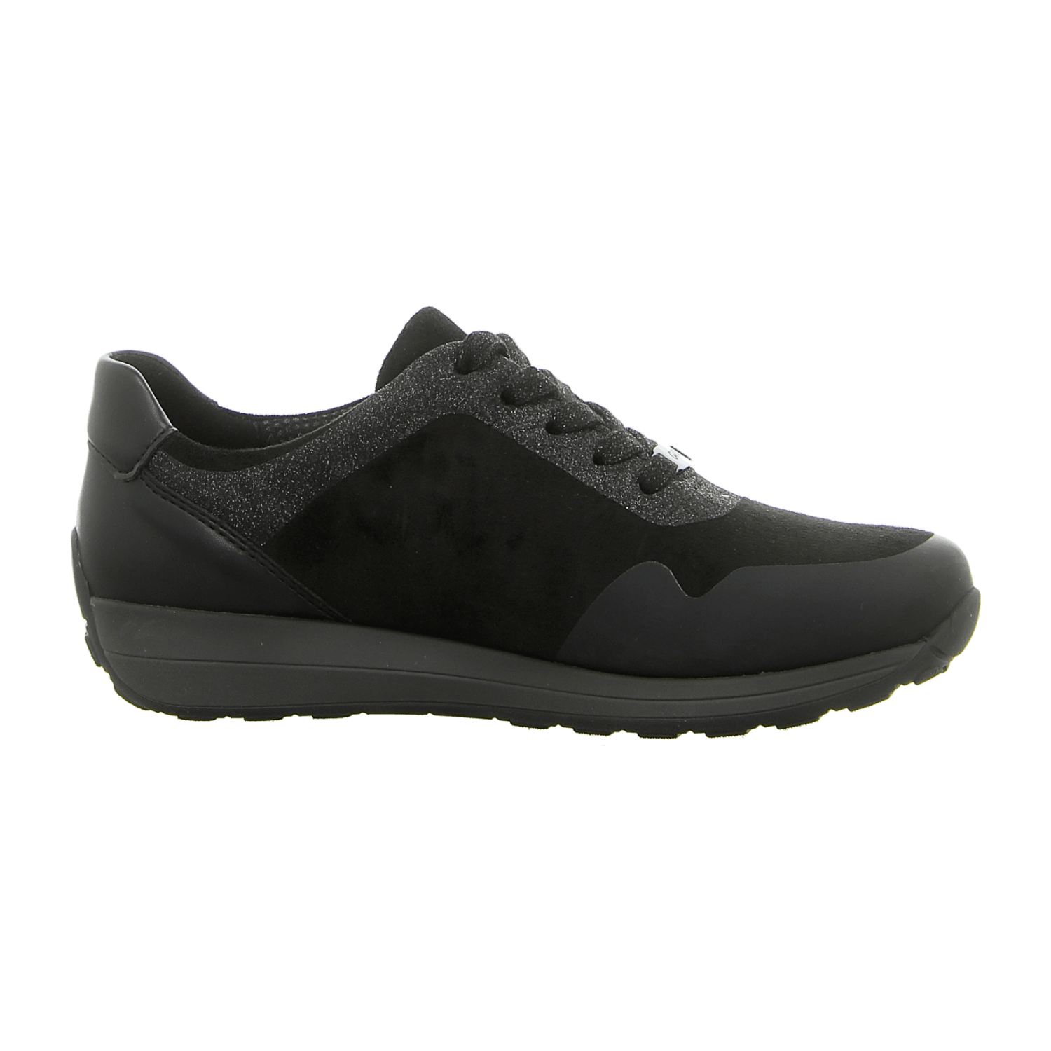 ARA Women's Lace-Up Shoes in Smooth Leather with Round Toe in Black - Low Style with Synthetic Sole and Cold-Lined Interior