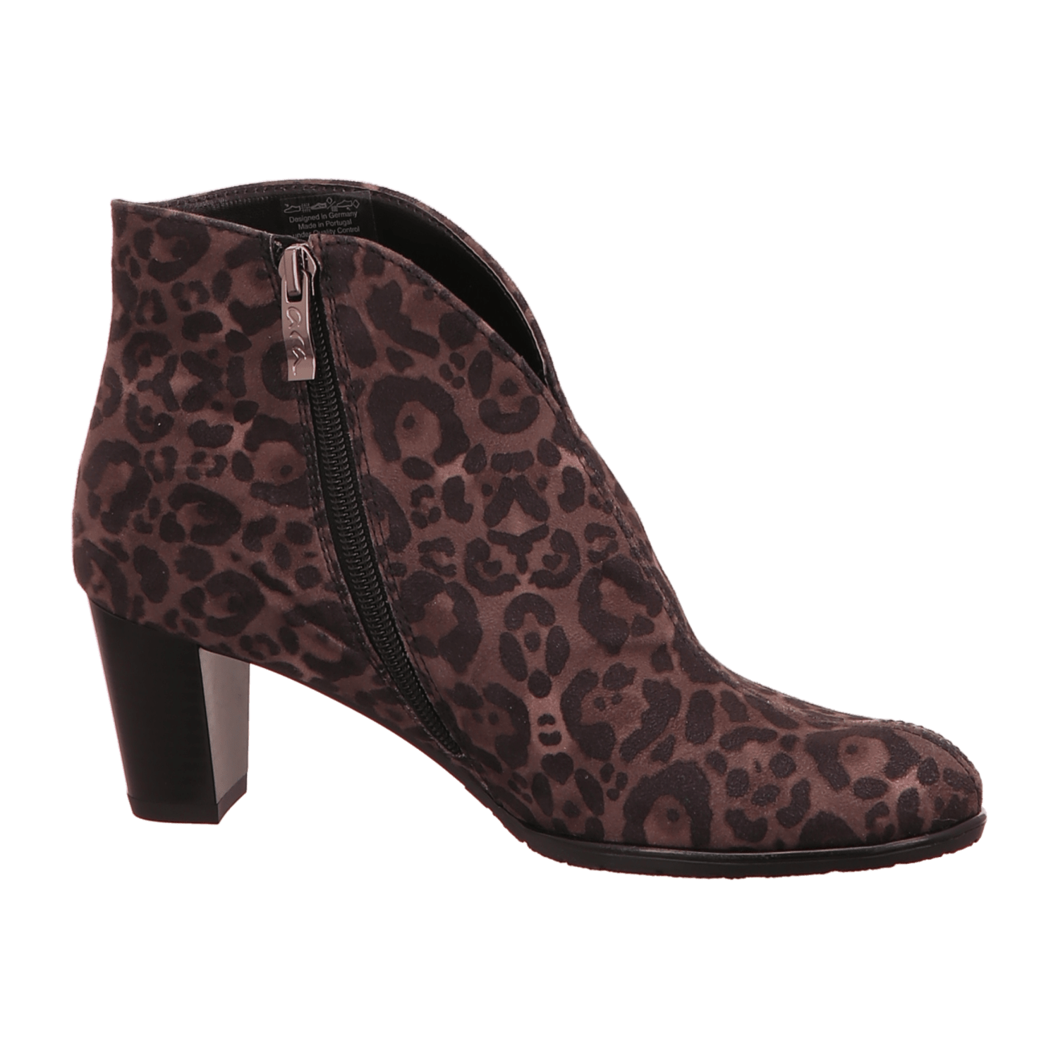 ARA TOULOUSE TO Women's Ankle Boots Animal Print with Zipper Round Toe