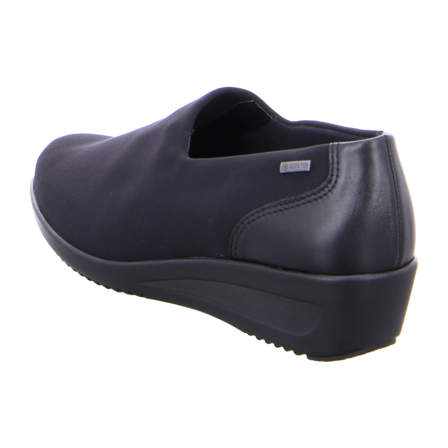 ARA Women's Peep Toe Slingback Slippers in Black Textile