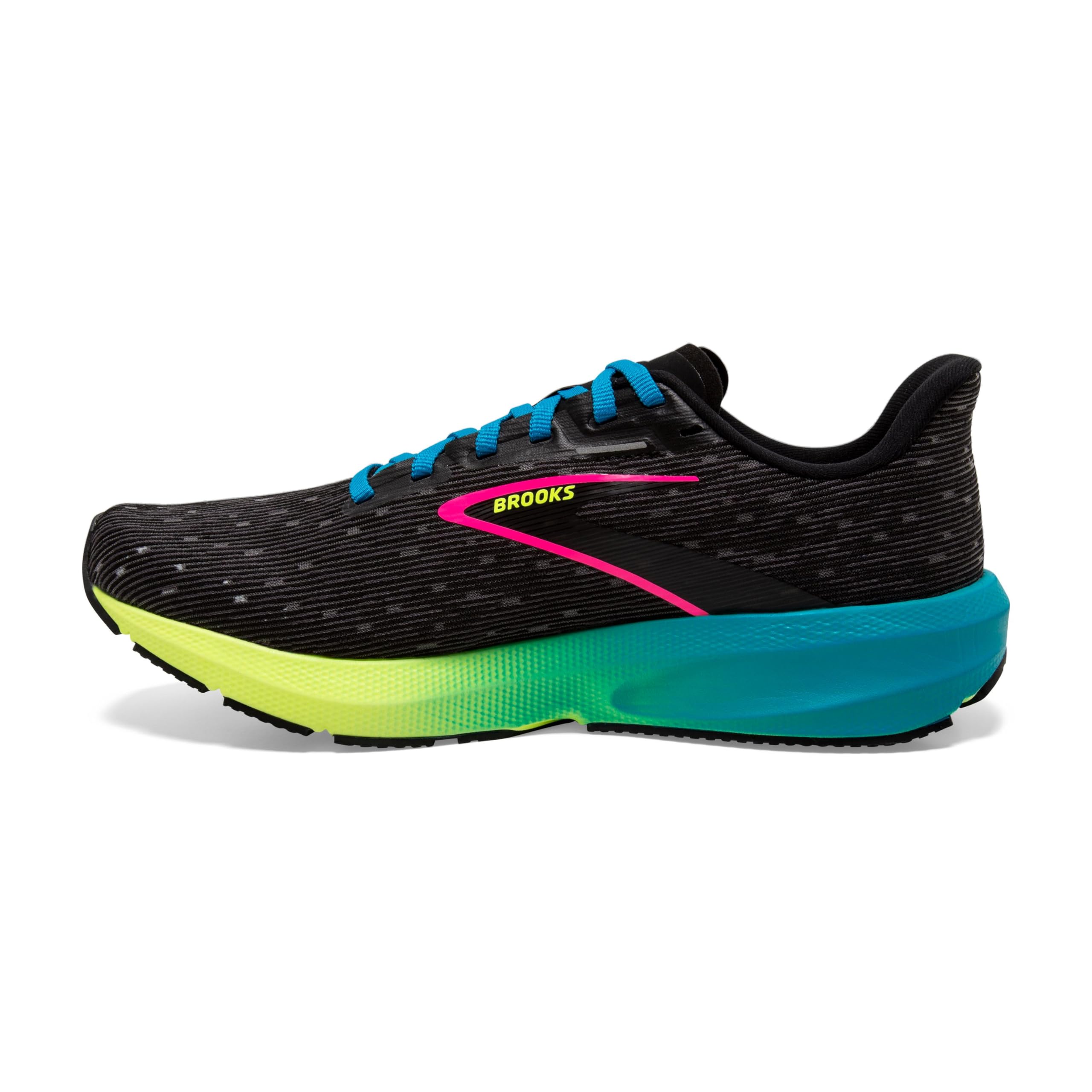 Brooks Men's Launch 10 Road Running Shoes Black Nightlife Blue Canvas Breathable