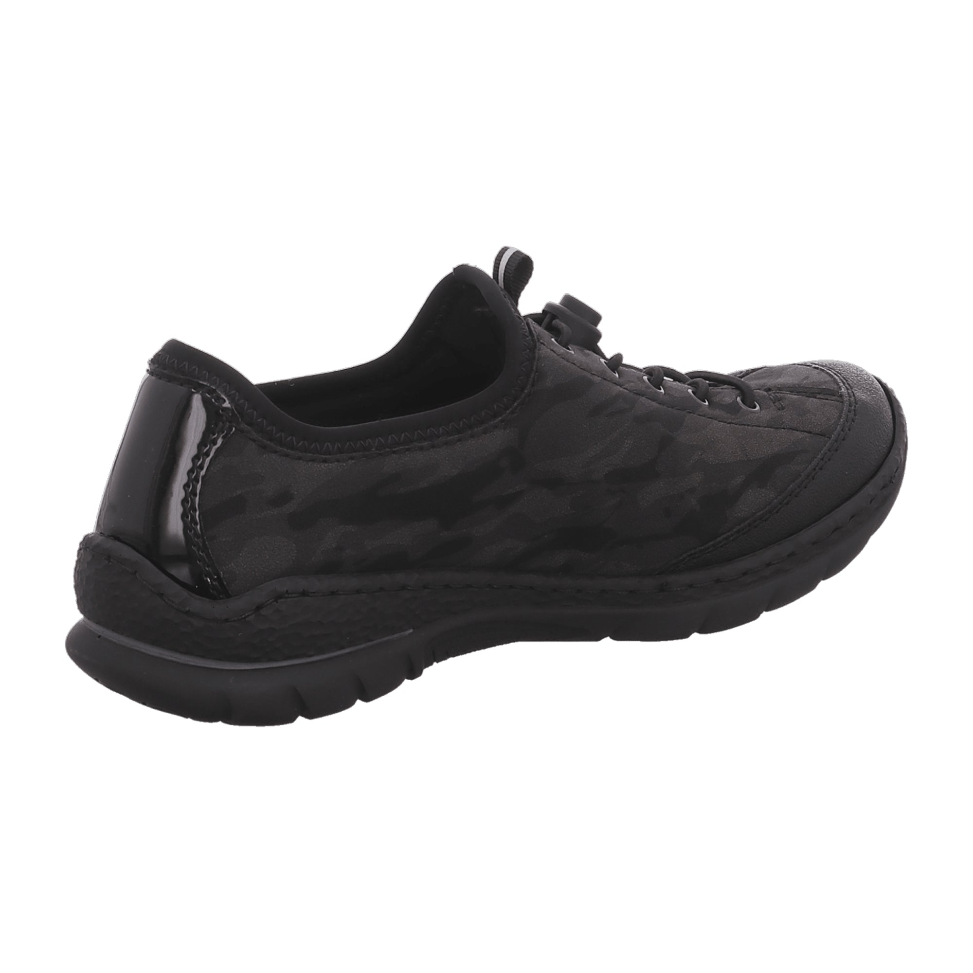 Rieker Comfortable Women's Lace-Up Shoes Black Ankle-High Flat Heel