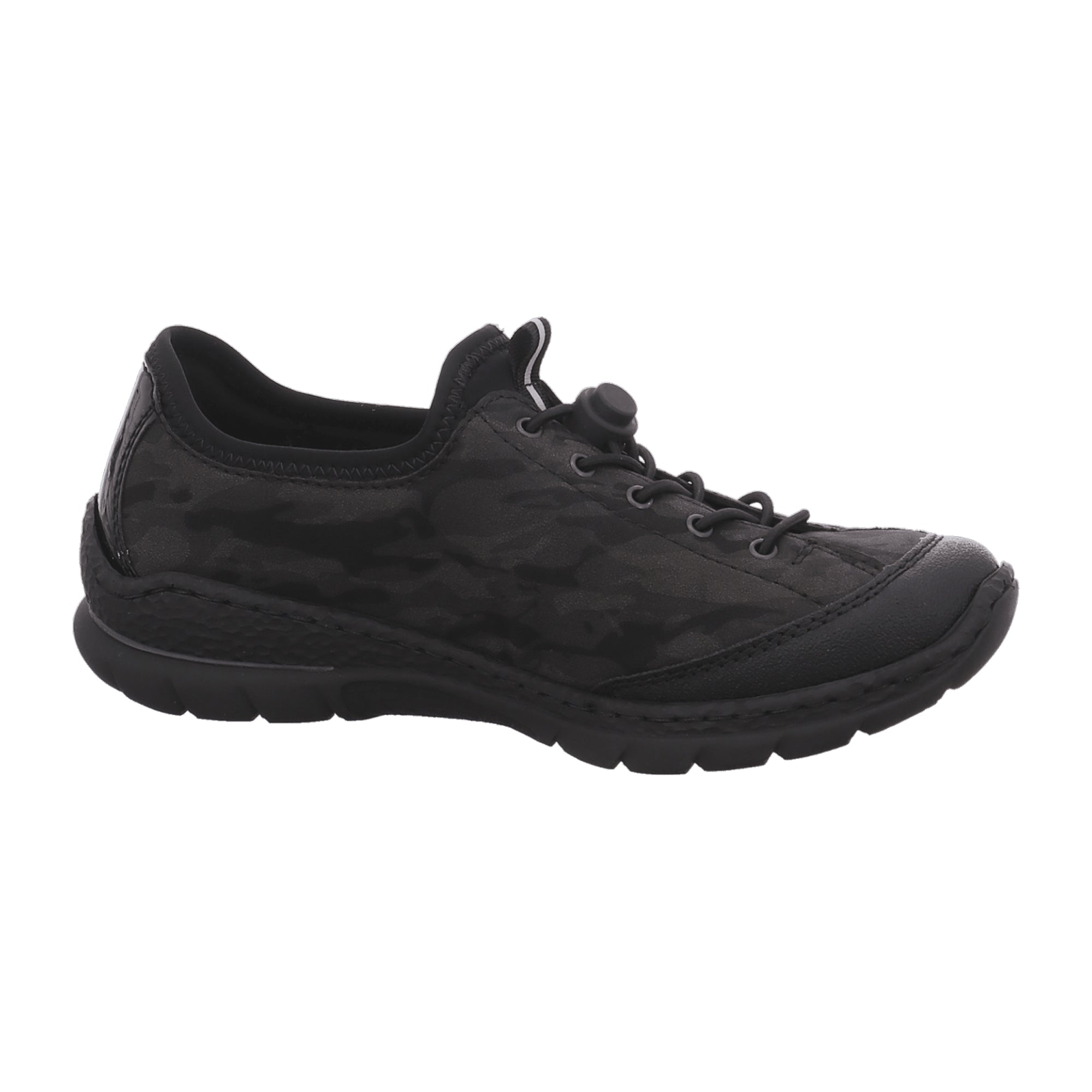 Rieker Comfortable Women's Lace-Up Shoes Black Ankle-High Flat Heel