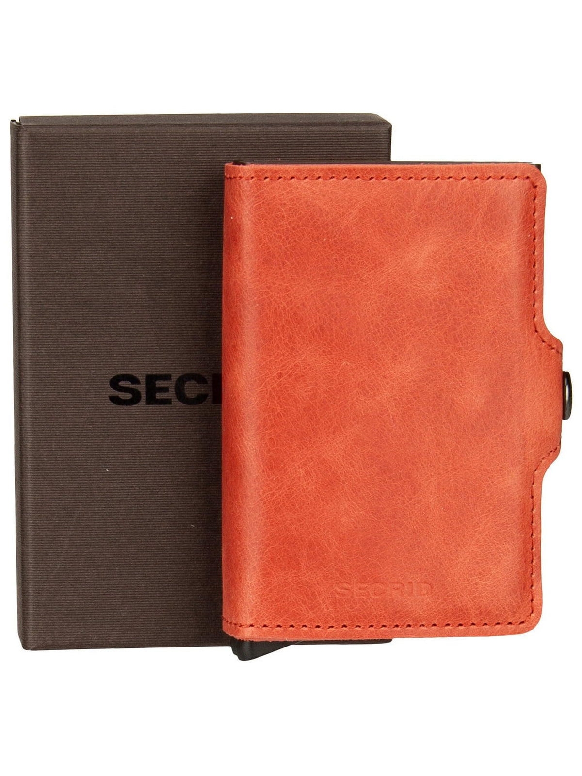 Secrid Vintage RFID Leather Wallet Orange - Slim Bifold for Cards & Notes