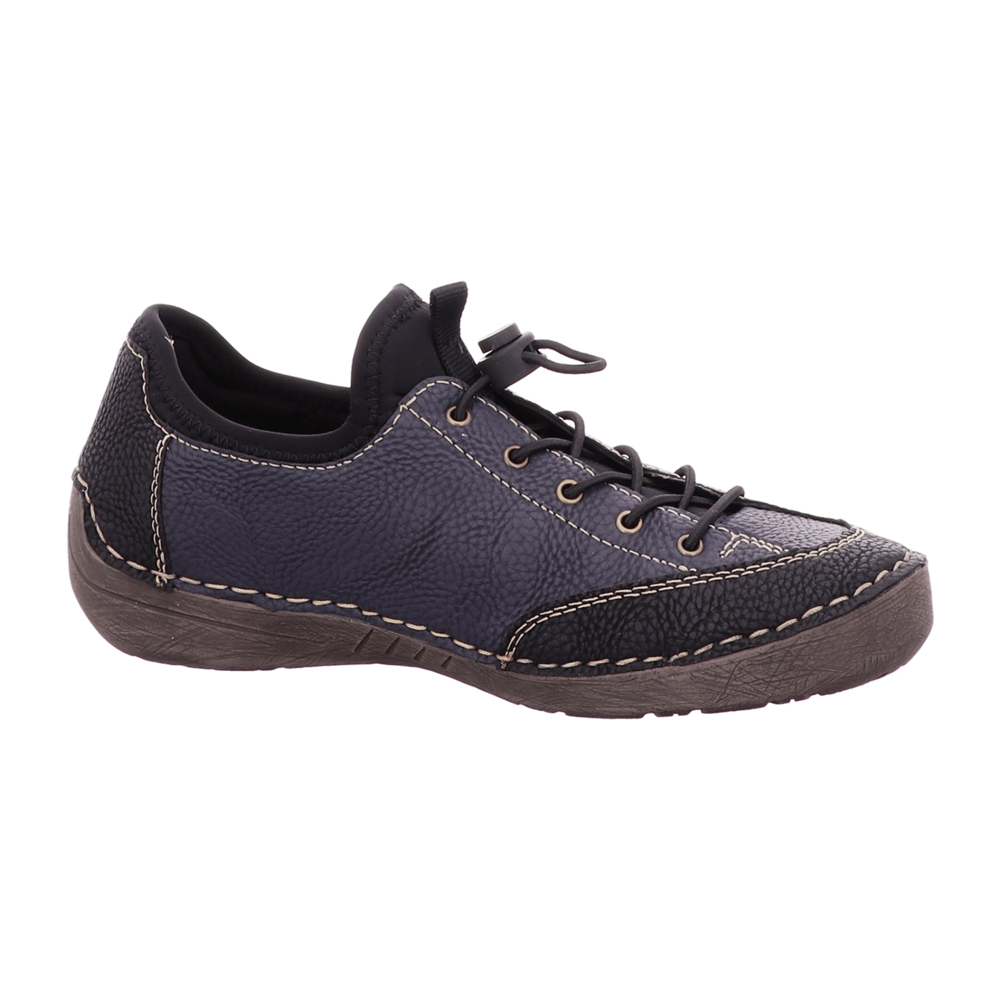 Rieker Women's Casual Black Lace-Up Shoes Synthetic Leather Comfort Sole