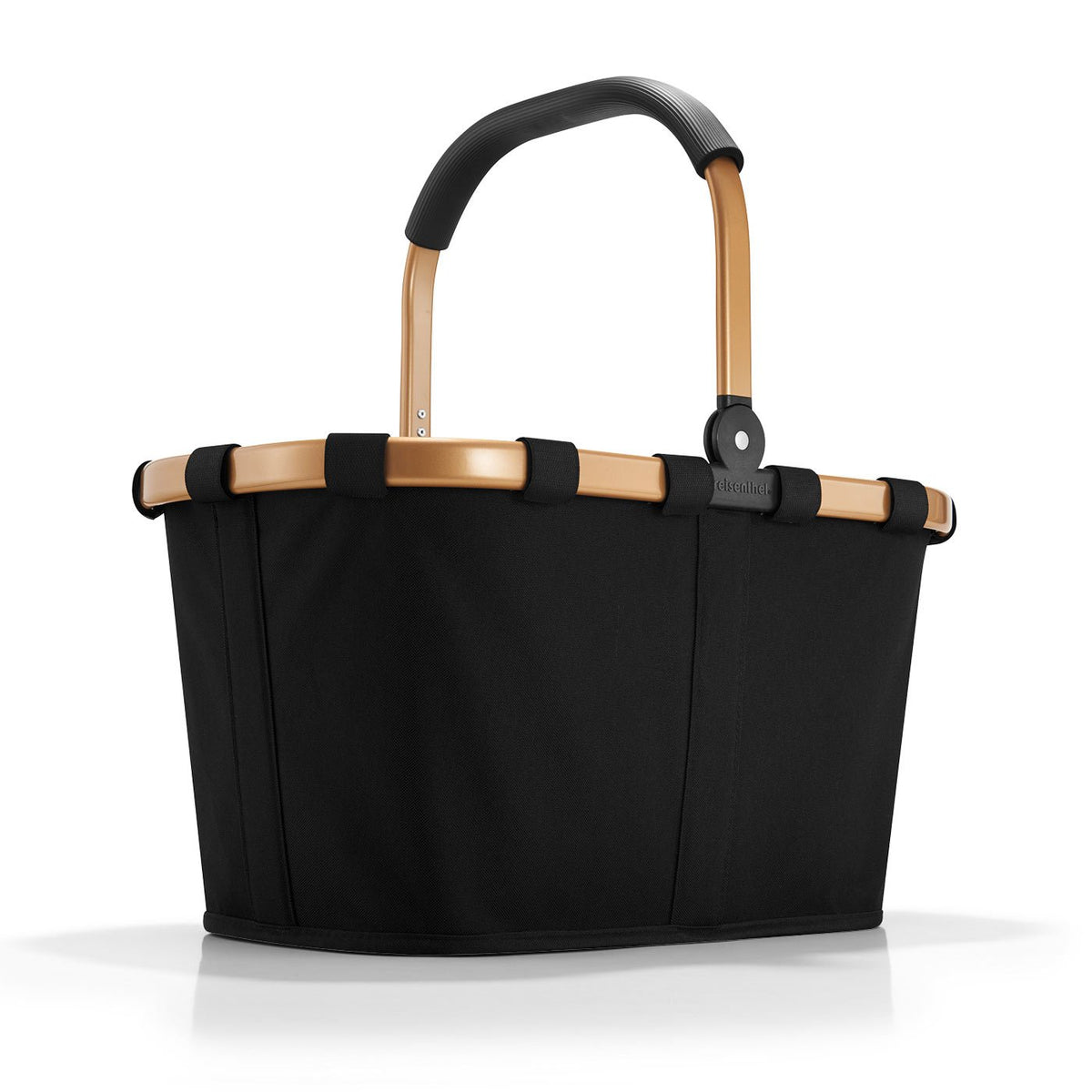 reisenthel Carrybag Shopping Basket - Reusable Polyester Tote in Frame Black Gold