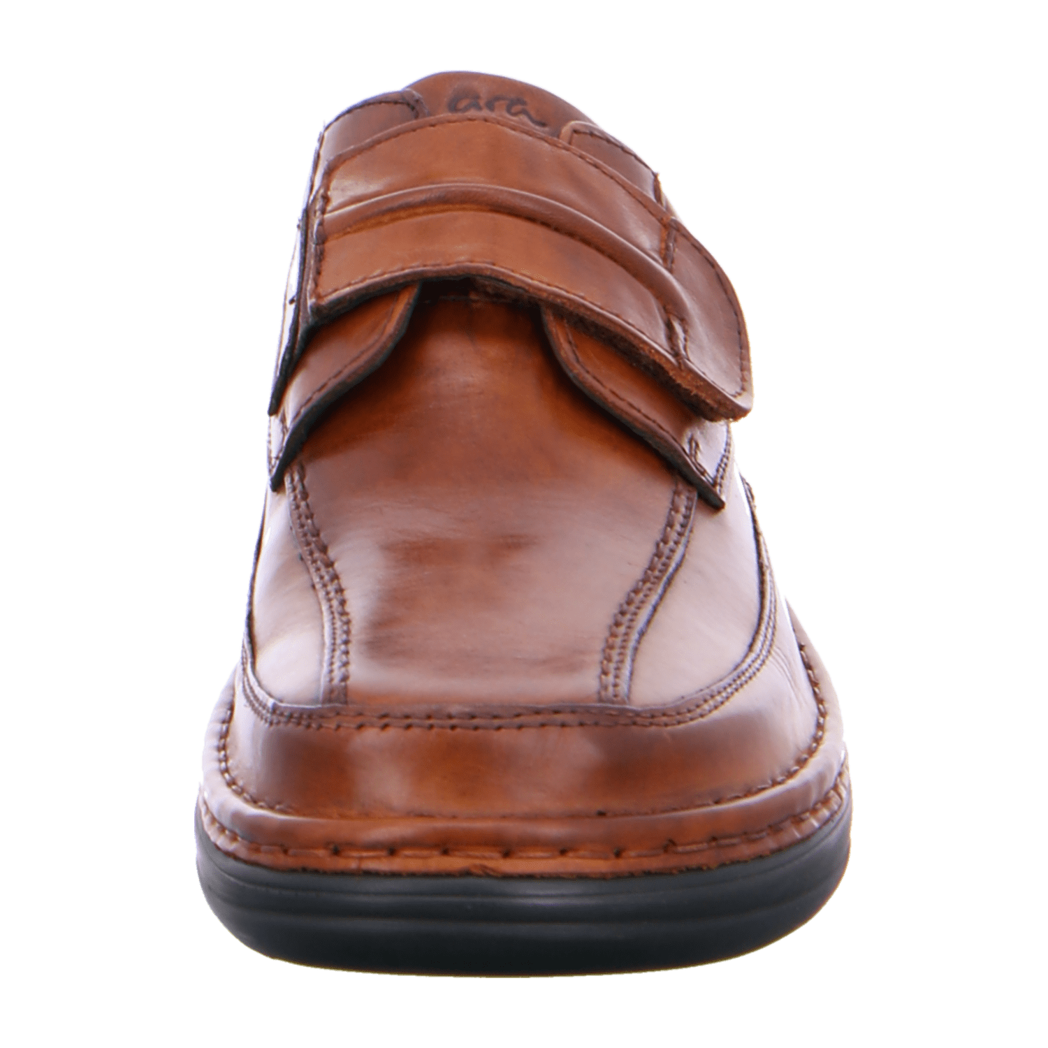 ARA Men's Nubuck Leather Slippers with Hook and Loop Fastener, Brown - Bartel-Shop