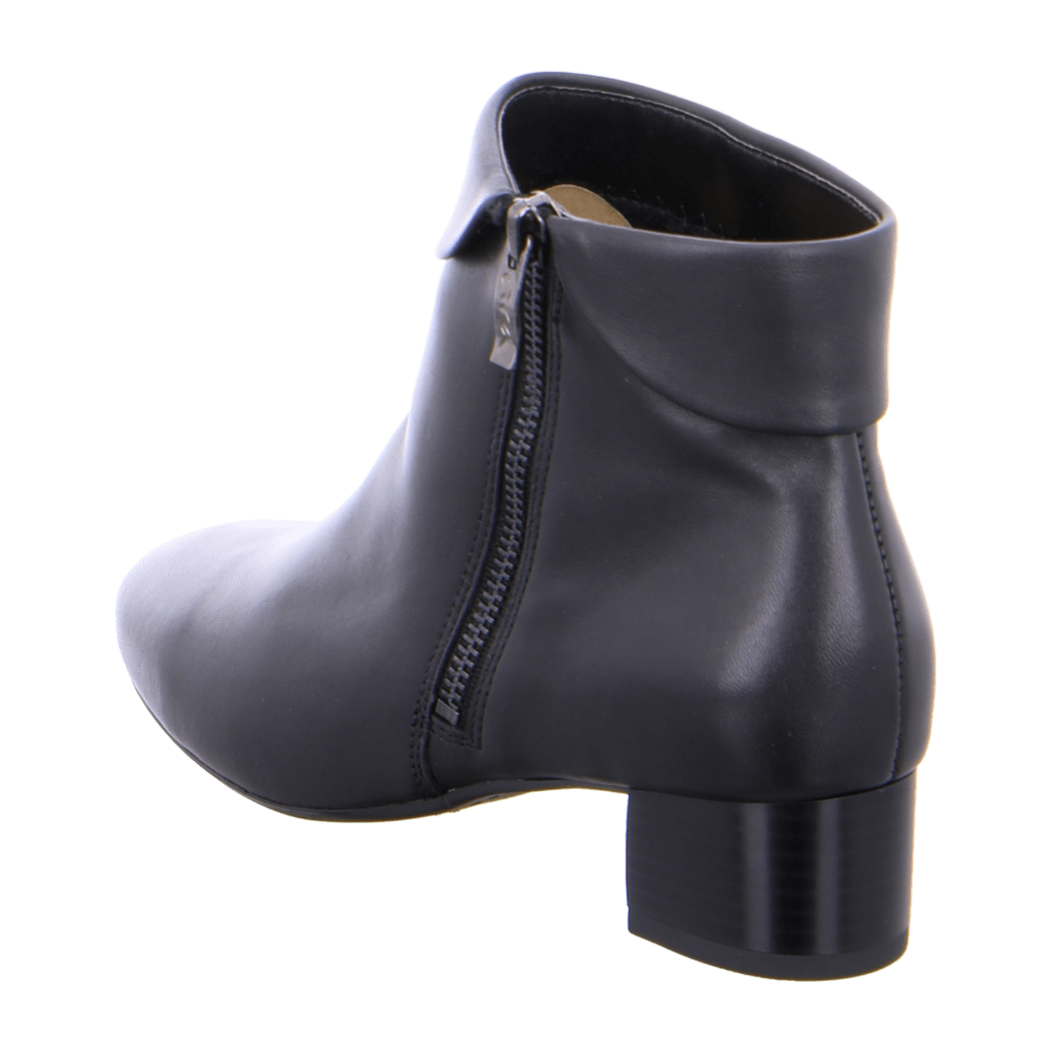ARA VICENZA Women's Ankle Boots in Black Smooth Leather with Zipper