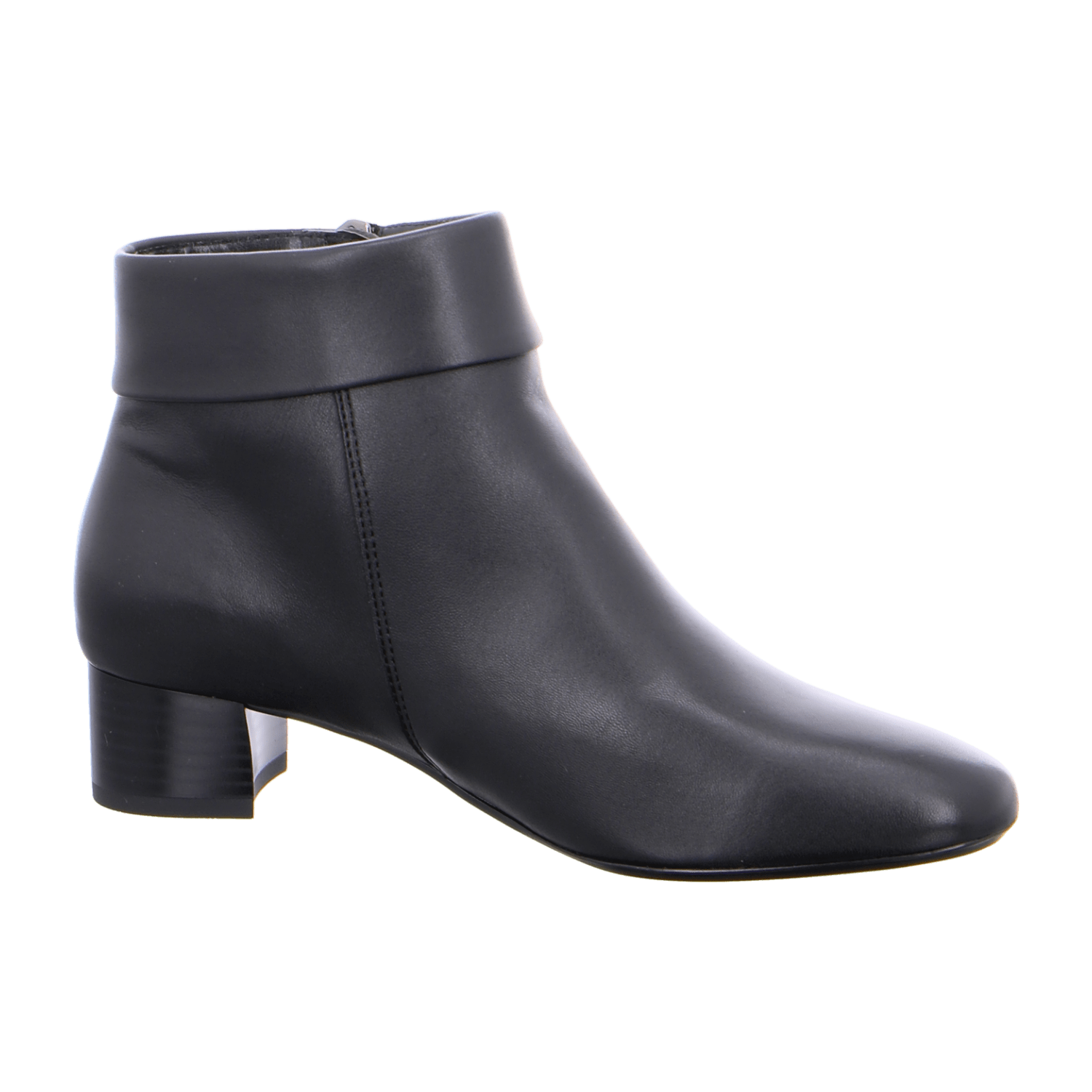 ARA VICENZA Women's Ankle Boots in Black Smooth Leather with Zipper