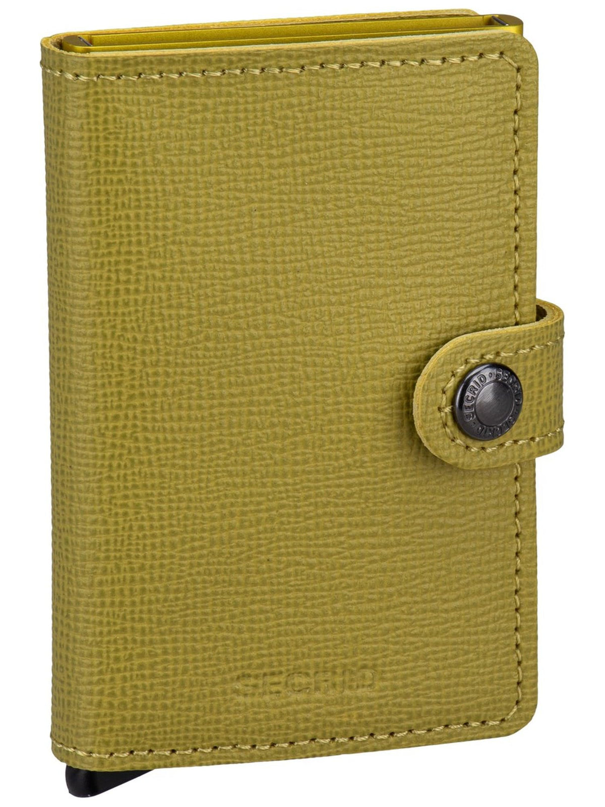 Secrid Mini Wallet Lime Leather - RFID Protected Card Holder for Men & Women