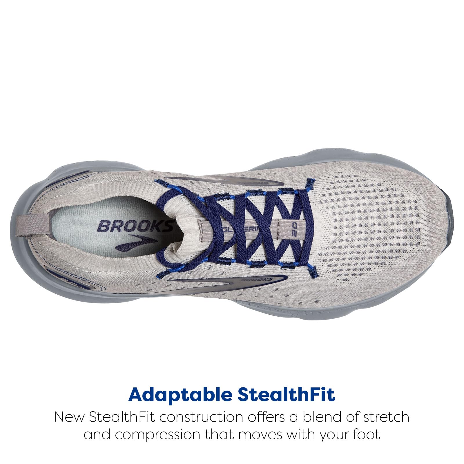Brooks Glycerin StealthFit 20 Men's Road Running Shoes Lightweight Blue Rubber