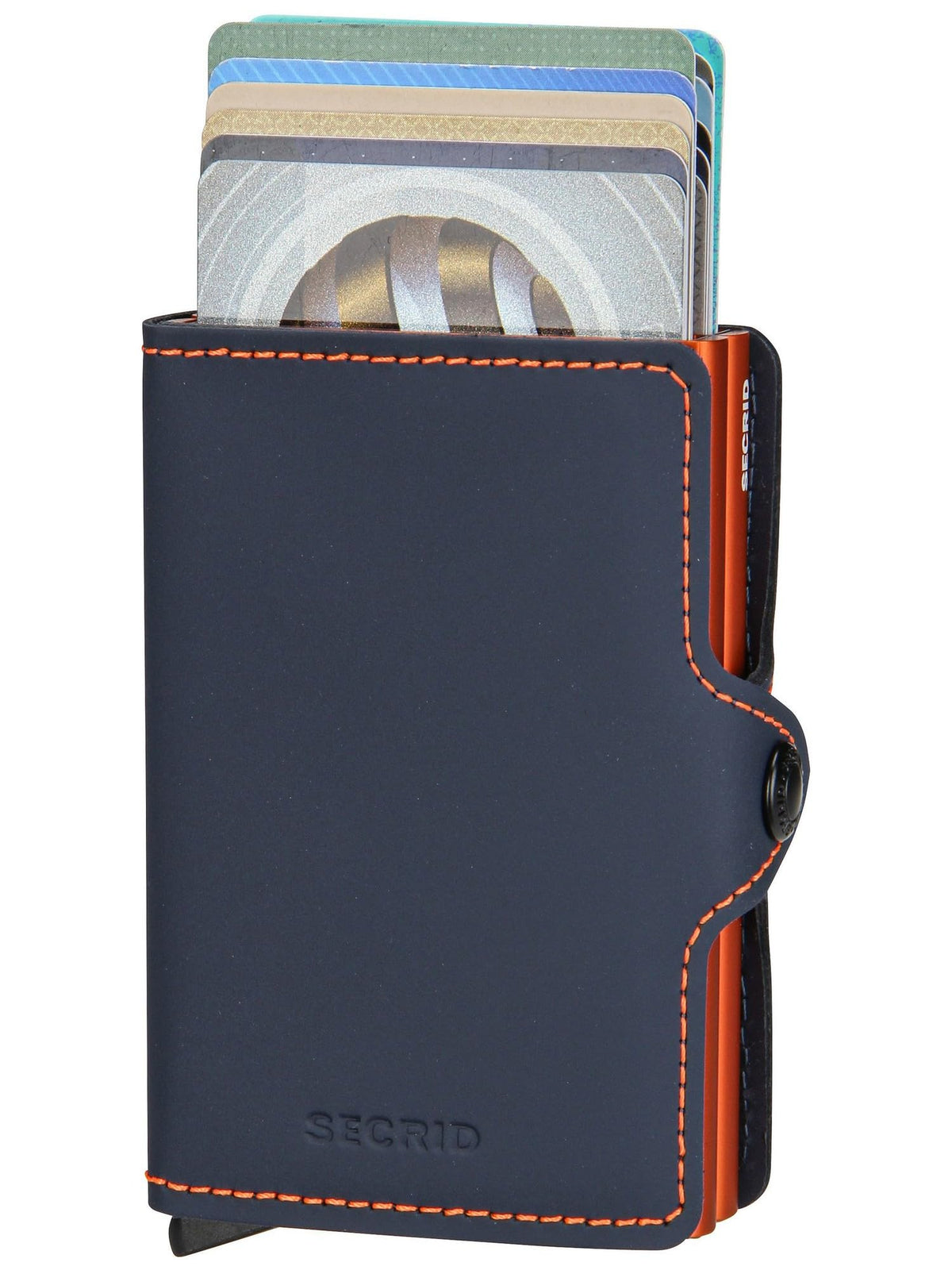 Secrid Twinwallet Matte RFID Wallet - Blue Leather Card Holder