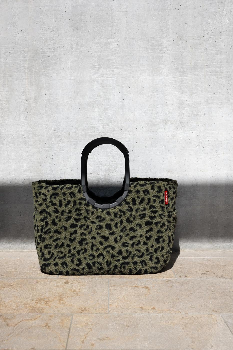 reisenthel loopshopper L Teddy Leo Olive - Reusable Shopping Bag with Pockets, Recycled