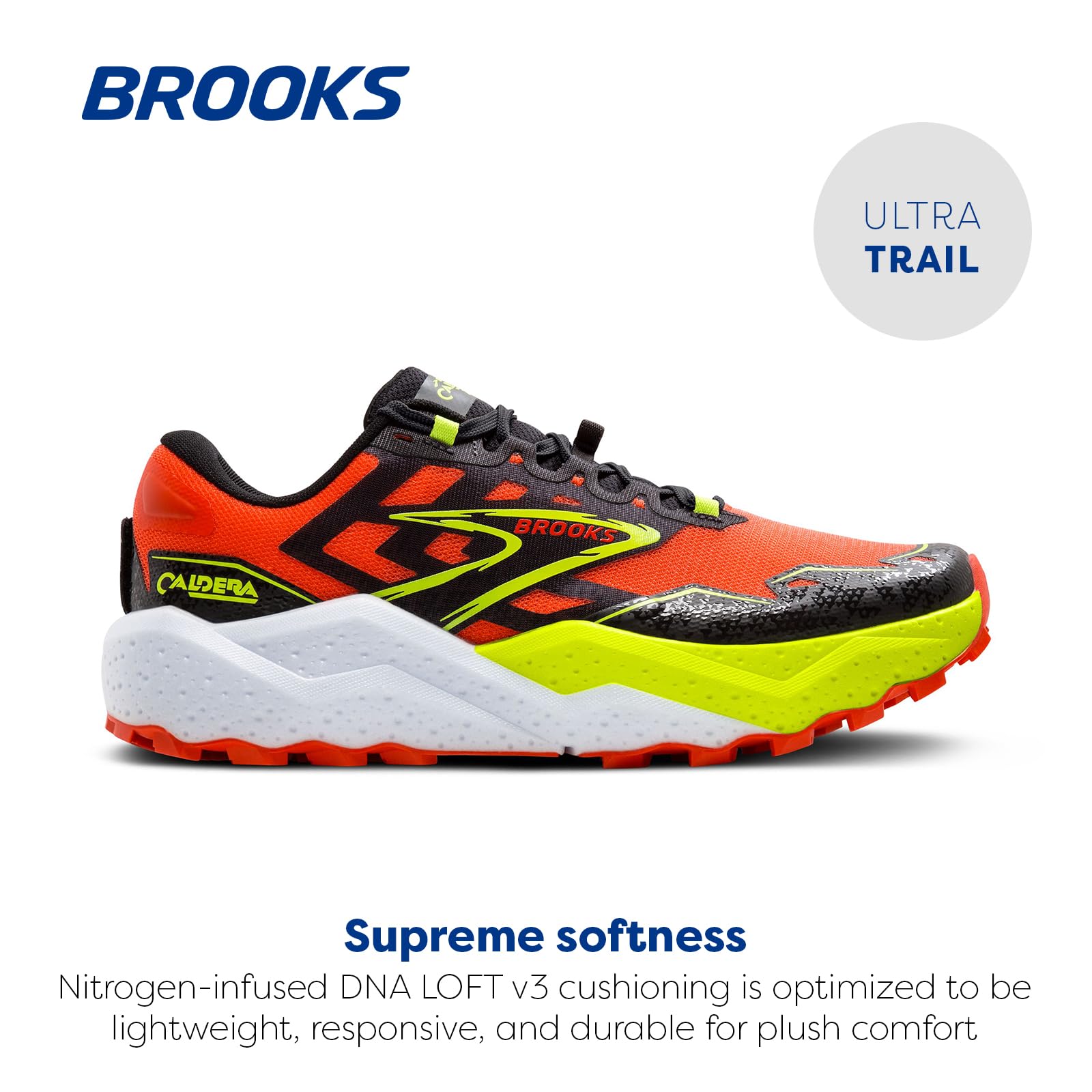 Brooks Caldera 7 Men Trail Running Shoes Cotton Cherry Tomato Lime