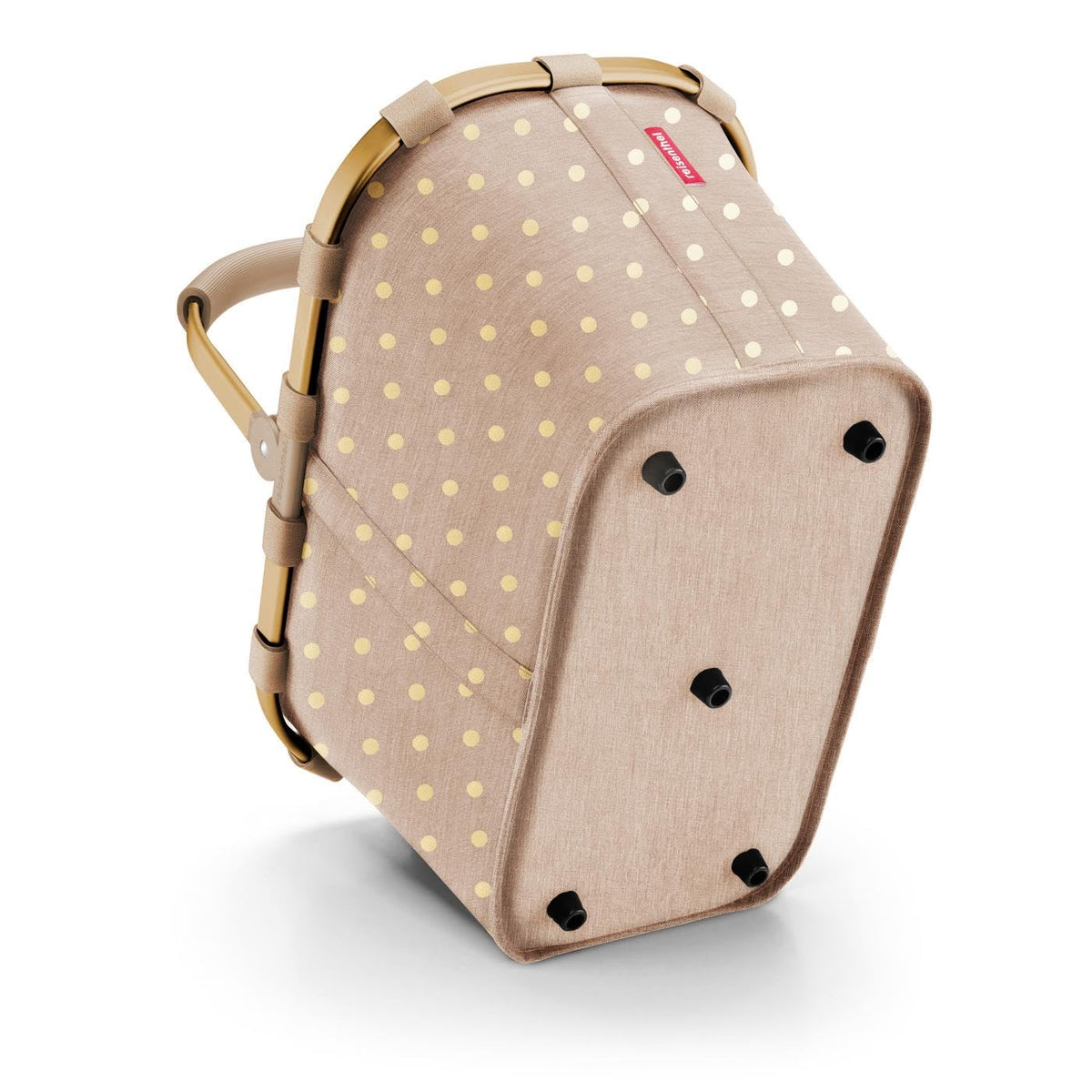 reisenthel Carrybag Frame Metallic Dots Coffee - Stable Shopping Basket with Inner Pocket