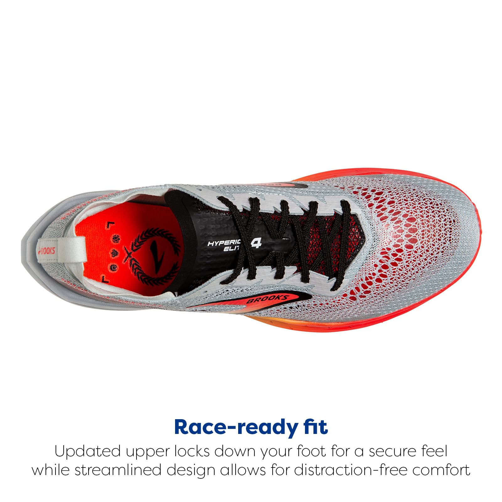 Brooks Hyperion Elite 4 Men Road Running Shoes Lightweight Blue Coral Orange