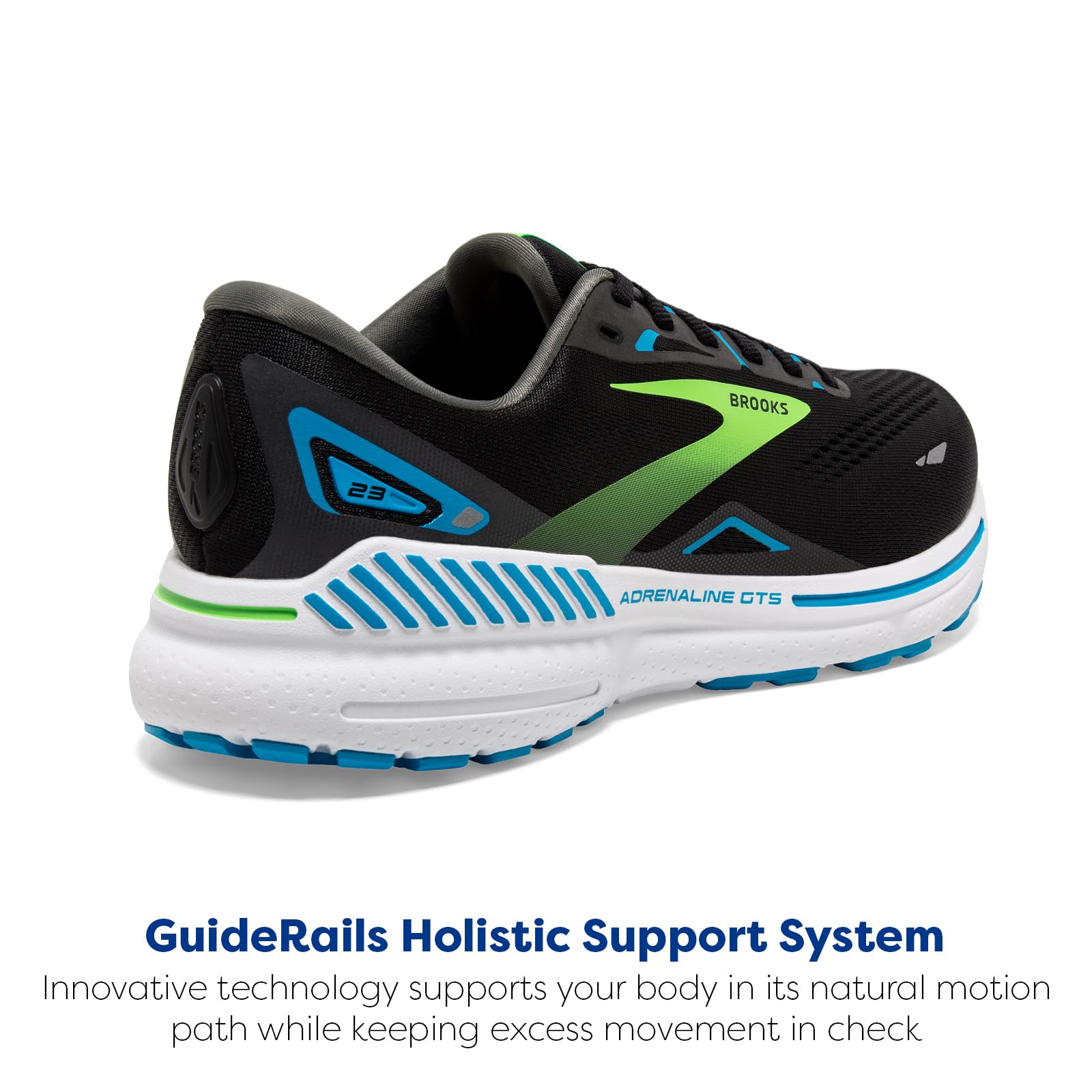 Brooks Adrenaline GTS 23 Men's Road Running Shoes Black Green Synthetic