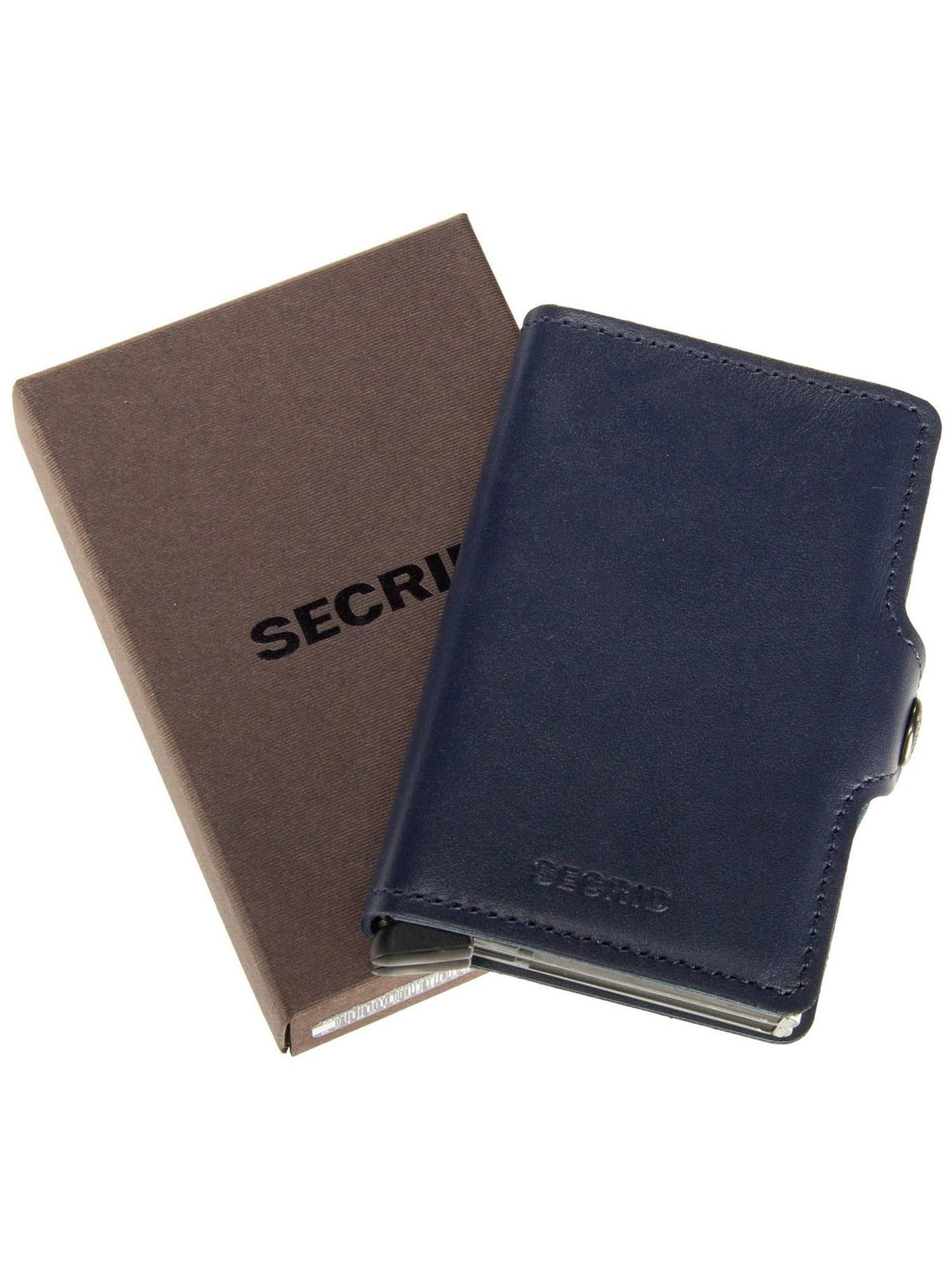 Secrid Twin Wallet Navy Leather - Casual Card Holder for Women