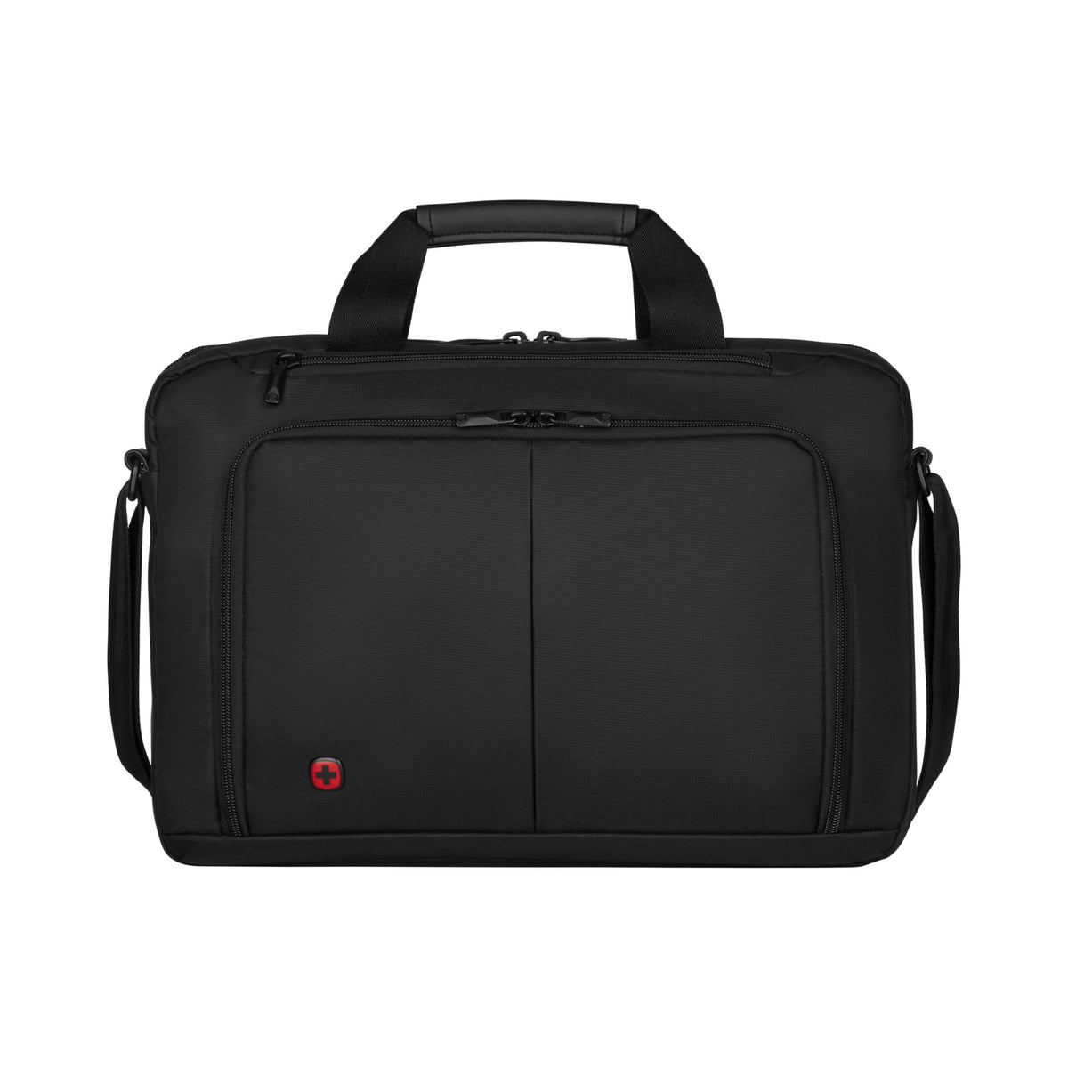 WENGER Source Laptop Bag 16" - Black Nylon Messenger with Tablet Pocket