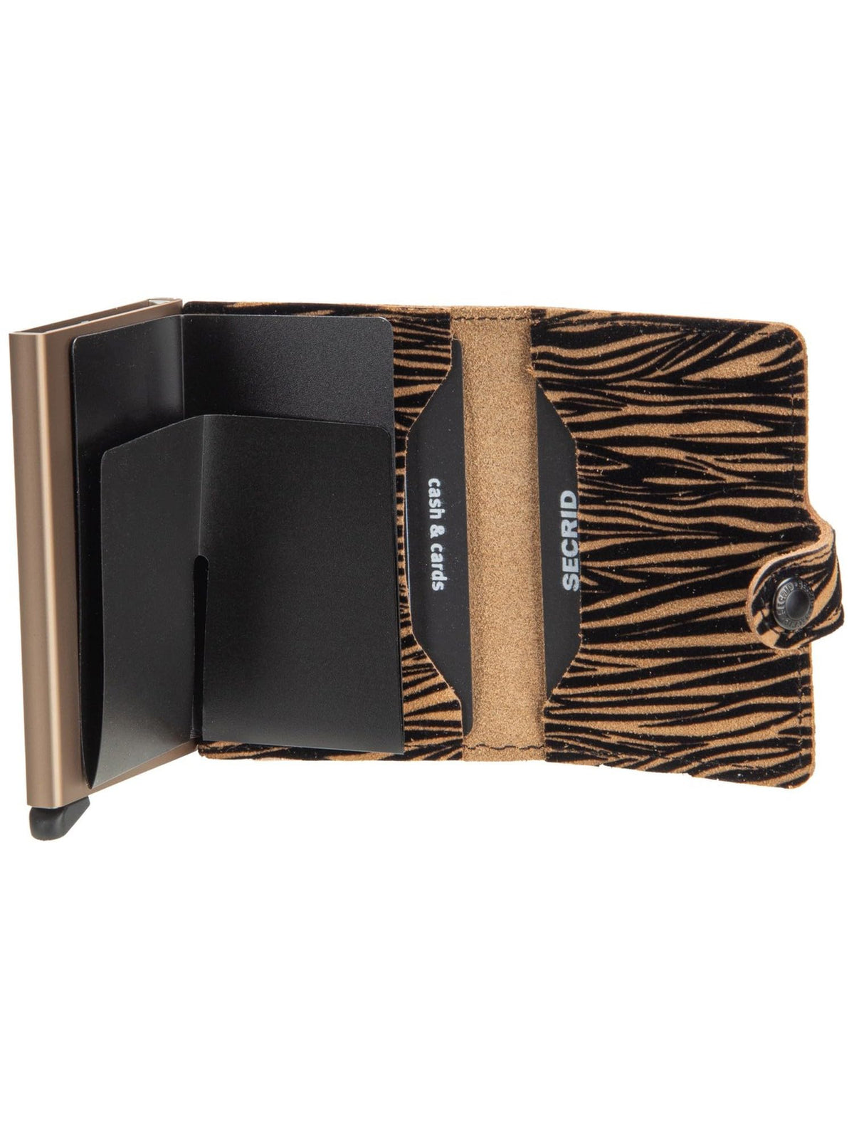 Secrid Miniwallet RFID Wallet - Women & Men Beige Leather Zebra Animal Print