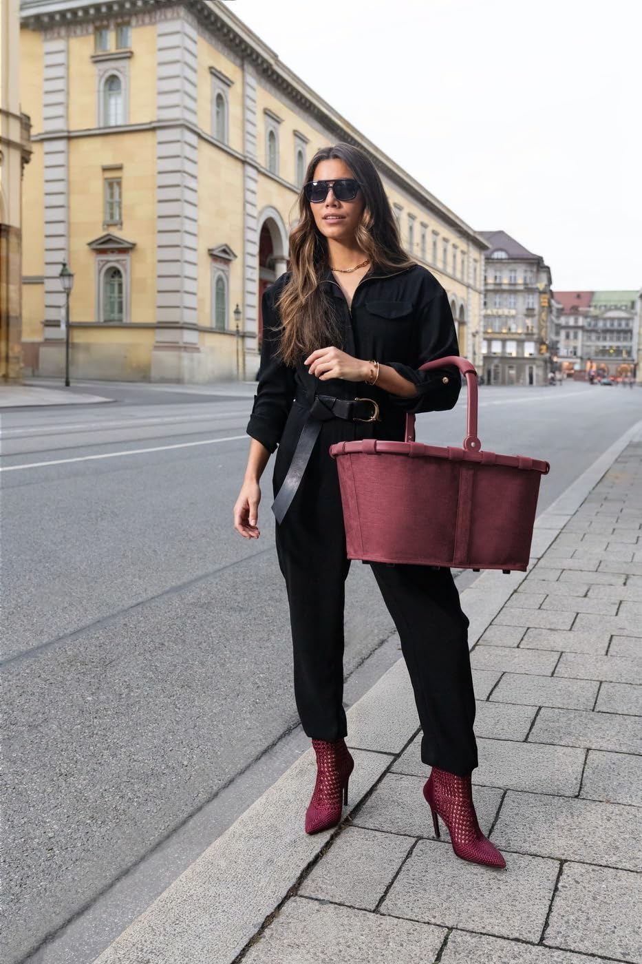 reisenthel Carrybag Shopping Basket 22L Twist Maroon Polyester