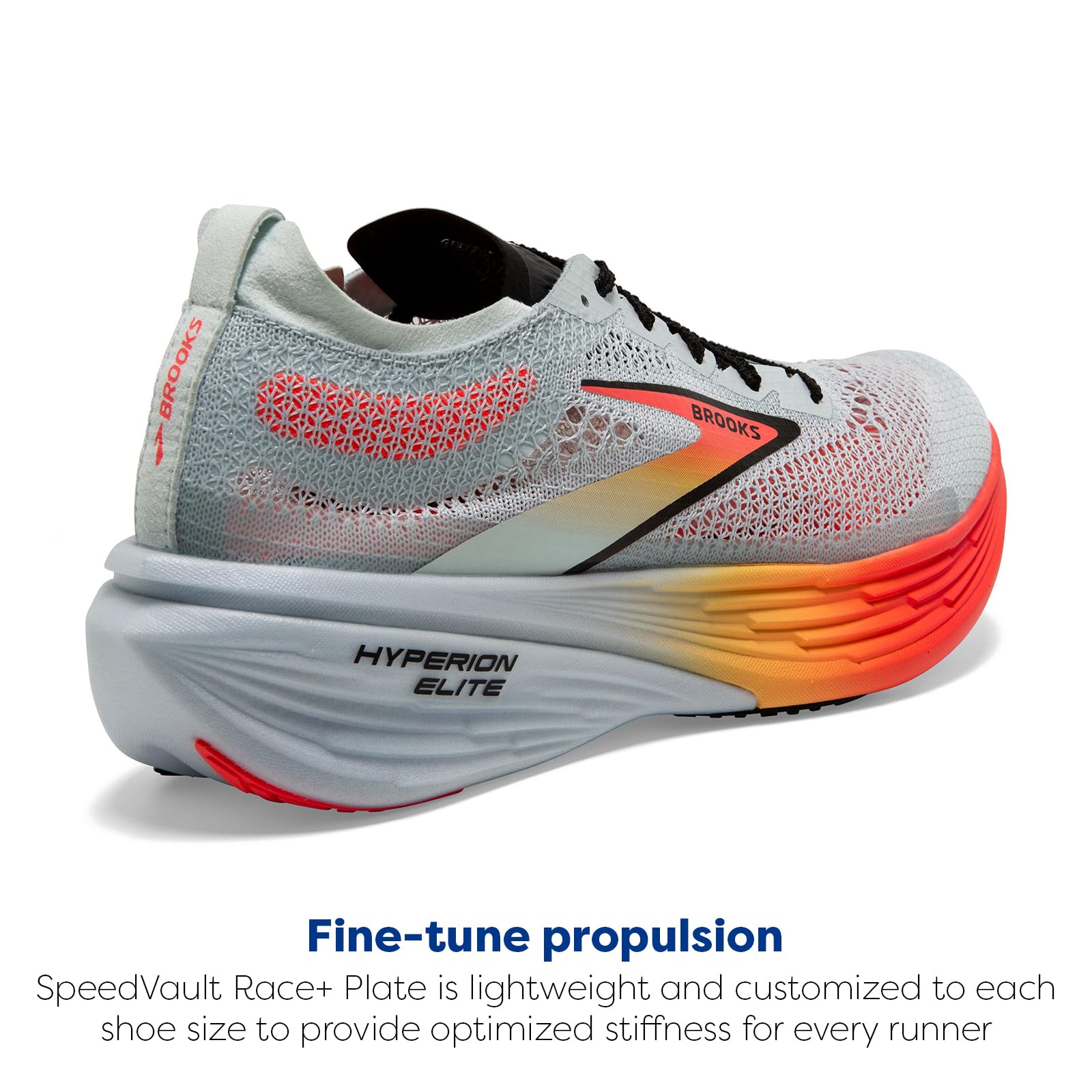 Brooks Hyperion Elite 4 Men Road Running Shoes Lightweight Blue Coral Orange