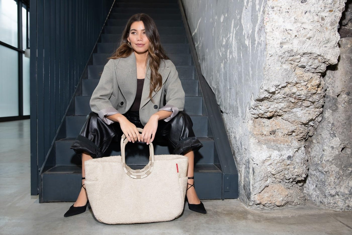 reisenthel loopshopper L Teddy Sand - Stable Recycled PET Shopper Bag with Pockets