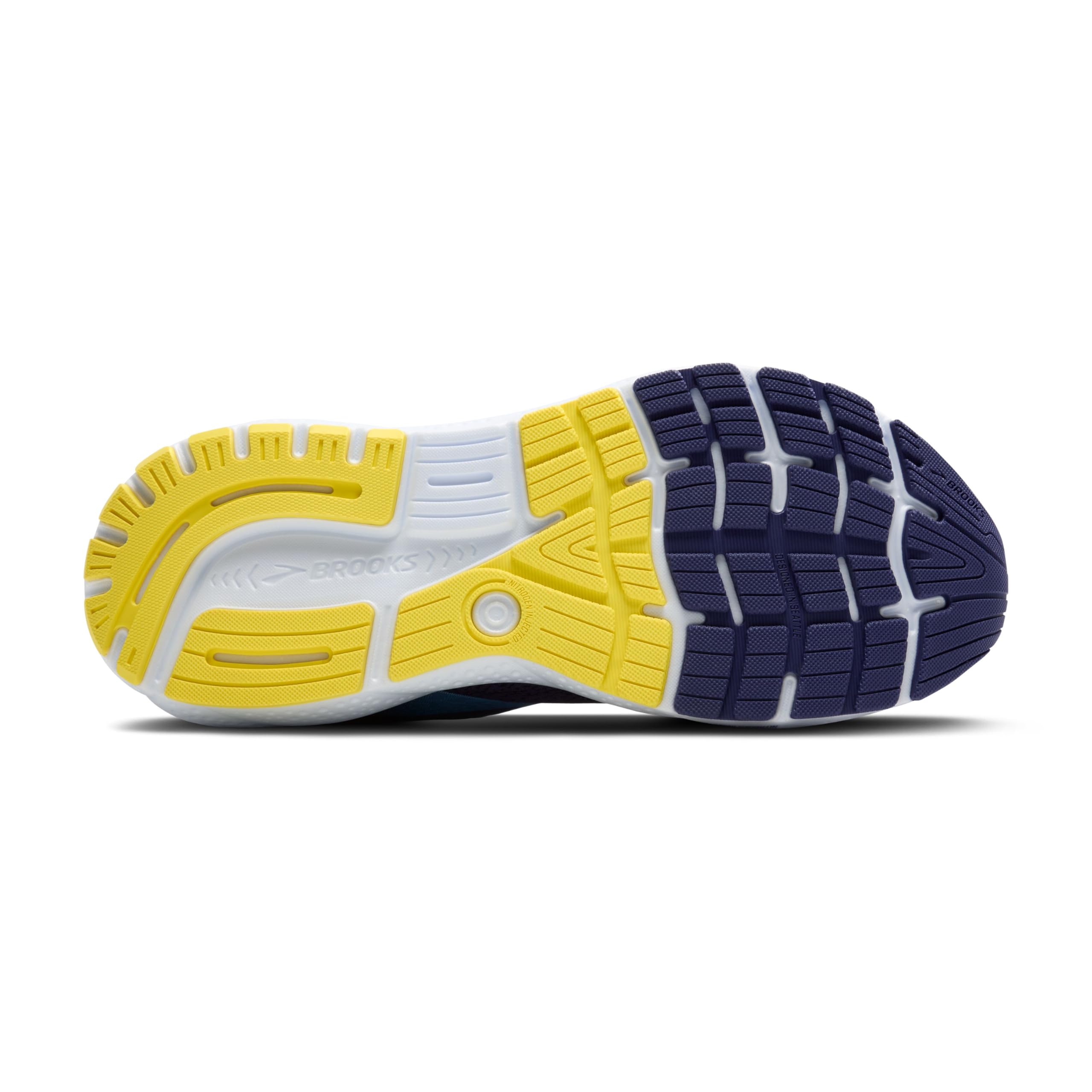 Brooks Ghost 16 Men Running Shoes Blue Bonnie Blue Yellow Rubber