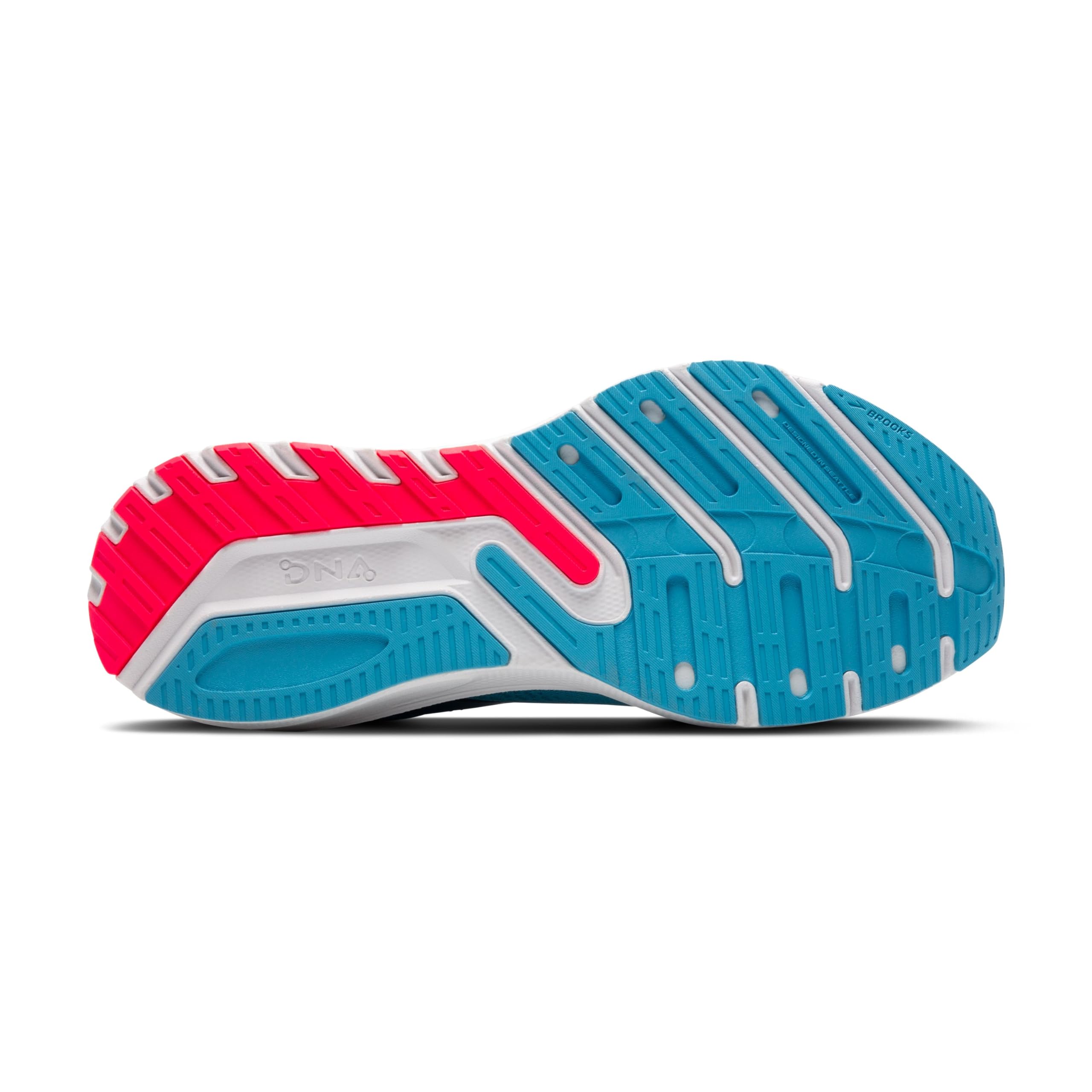 Brooks Launch GTS 10 Men Road Running Shoes Blue Black Fiery Coral Lightweight