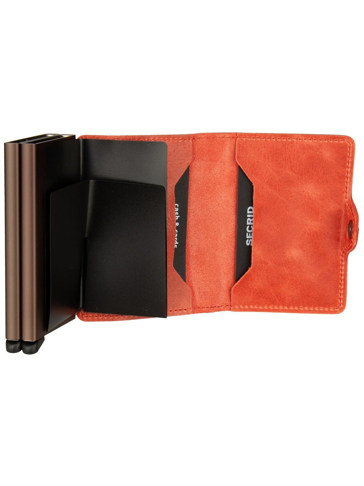 Secrid Vintage RFID Leather Wallet Orange - Slim Bifold for Cards & Notes
