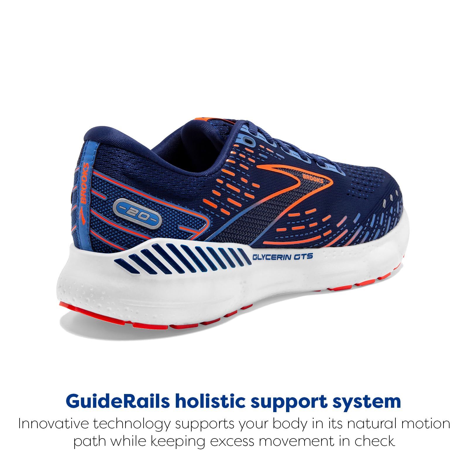 Brooks Glycerin GTS 20 Men's Road Running Shoes Synthetic Blue Depths Palace Blue Orange