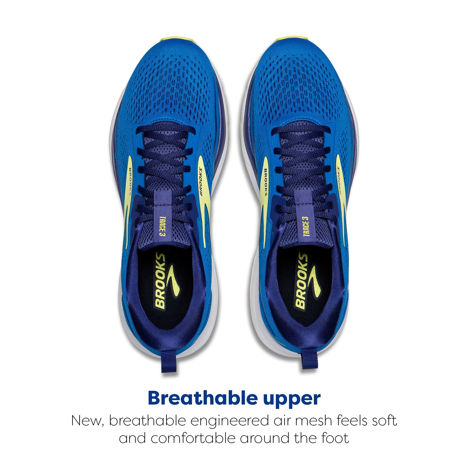 Brooks Trace 3 Men's Running Shoes Cotton Electric Blue Navy Lemon