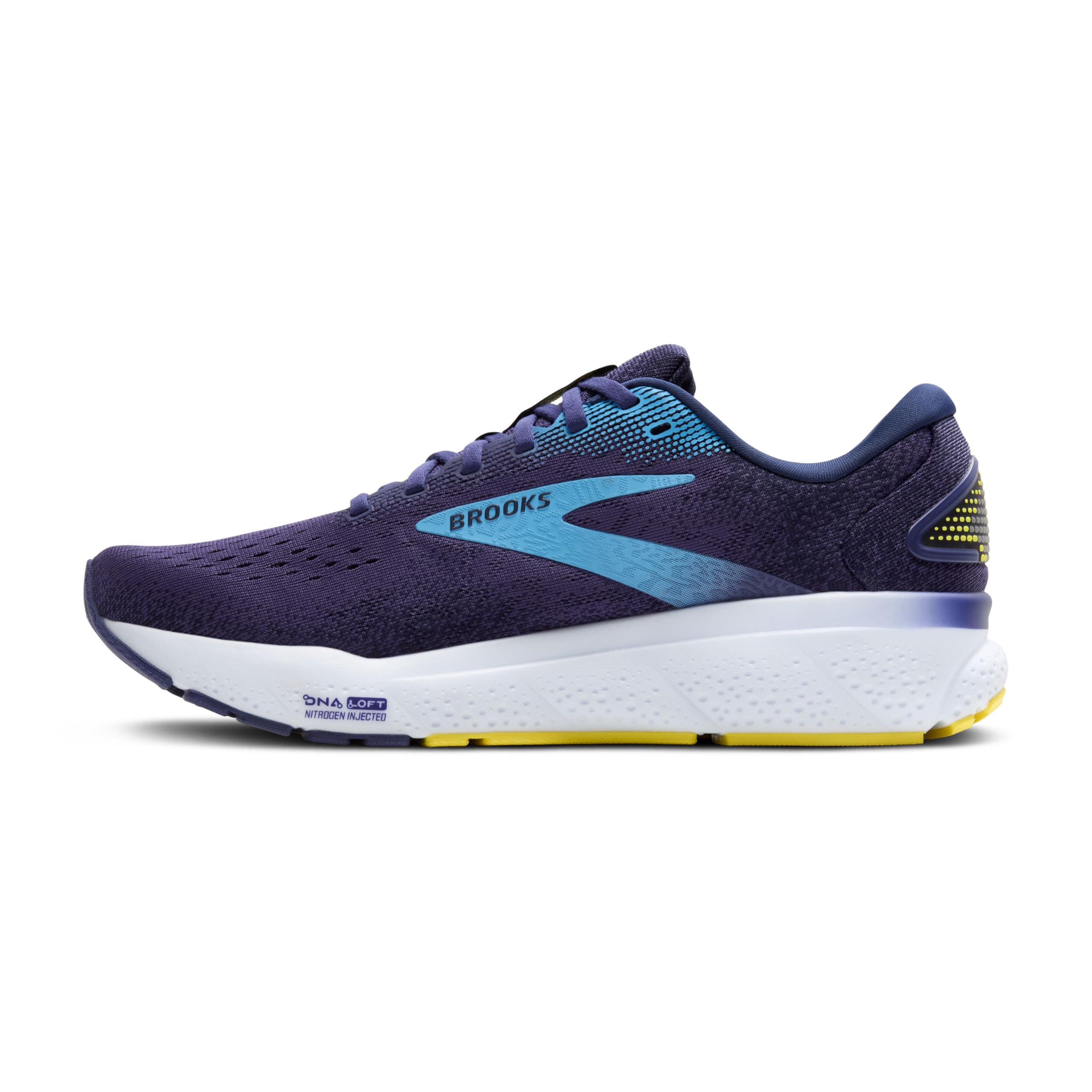 Brooks Ghost 16 Men Running Shoes Blue Bonnie Blue Yellow Rubber
