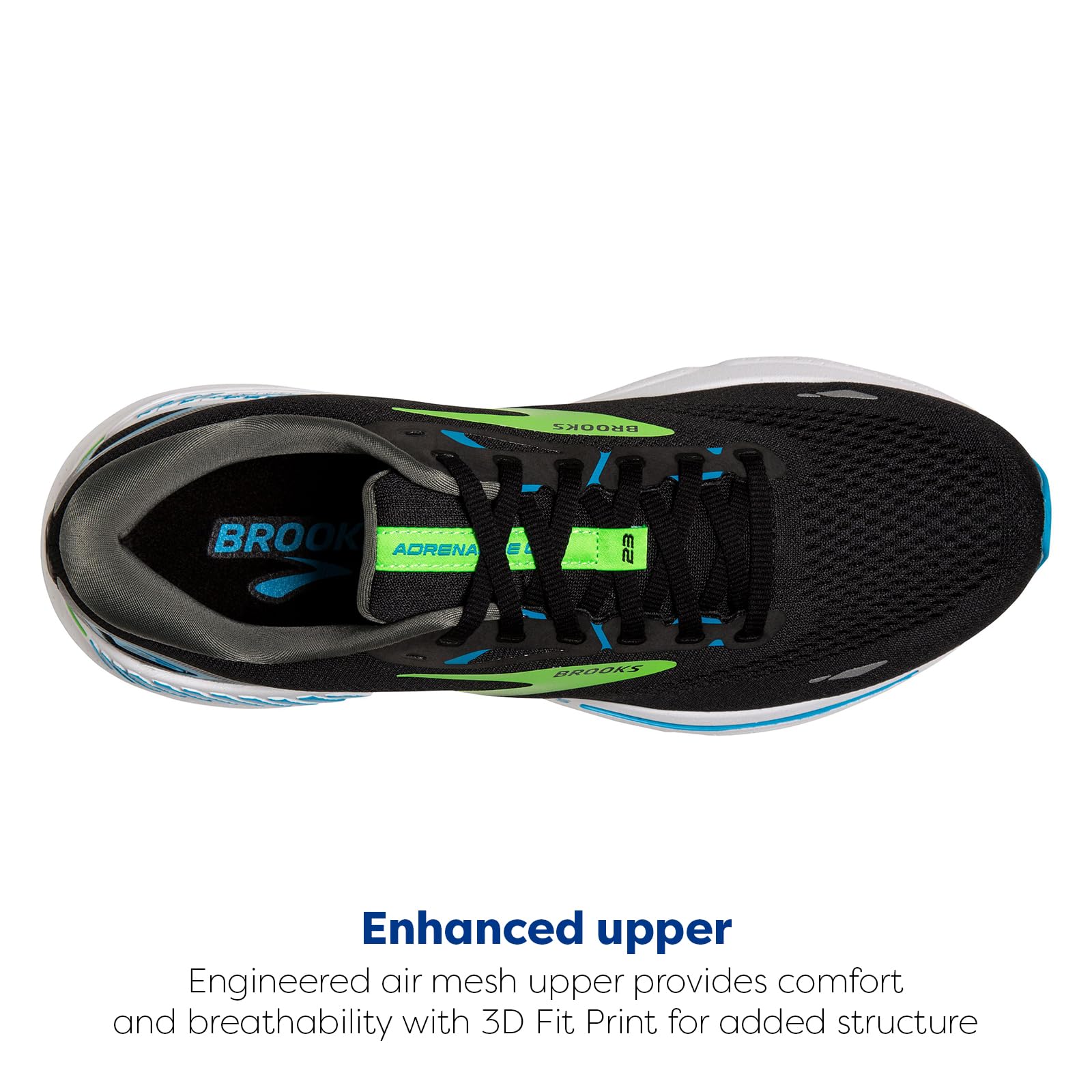 Brooks Adrenaline GTS 23 Men's Road Running Shoes Black Green Synthetic