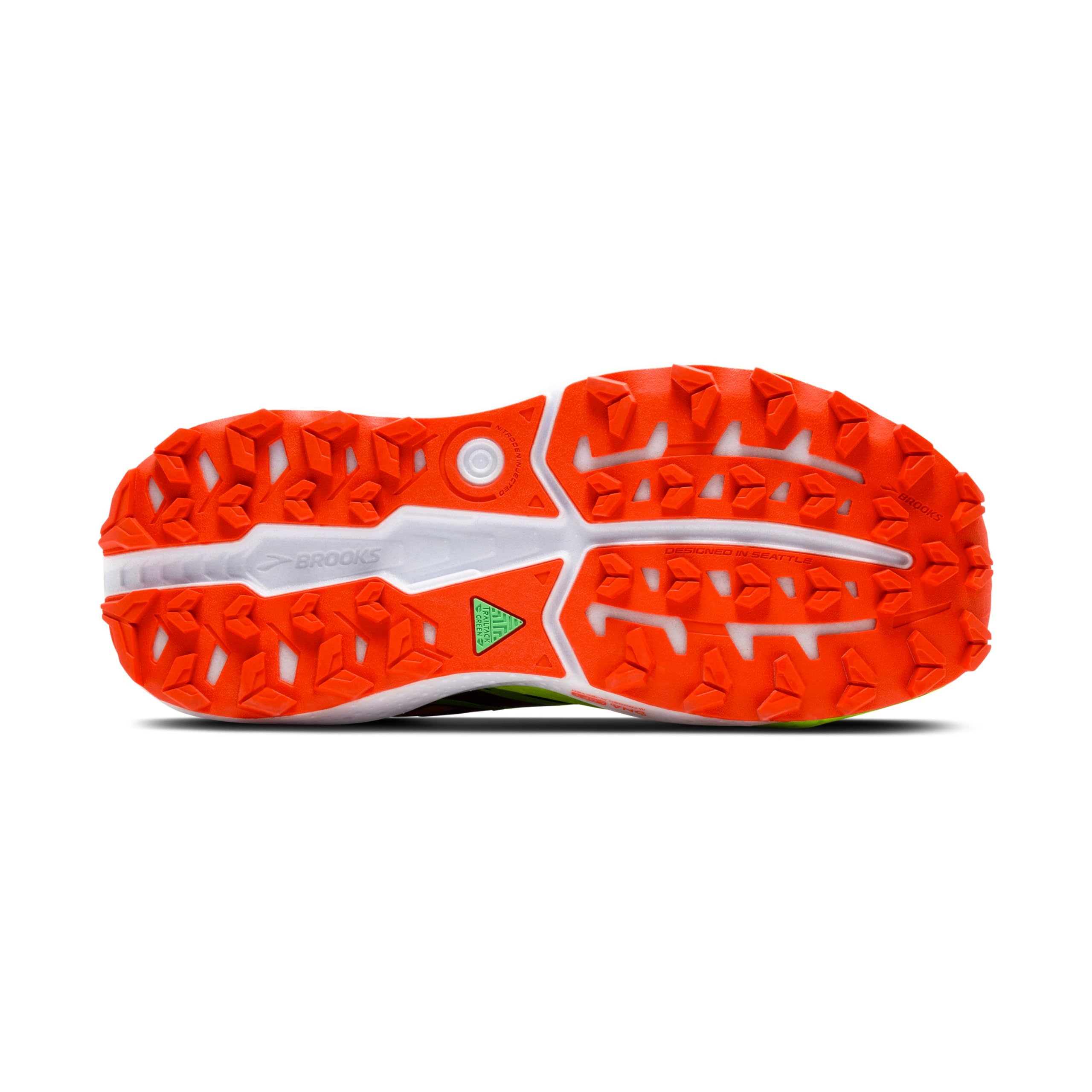Brooks Caldera 7 Men Trail Running Shoes Cotton Cherry Tomato Lime