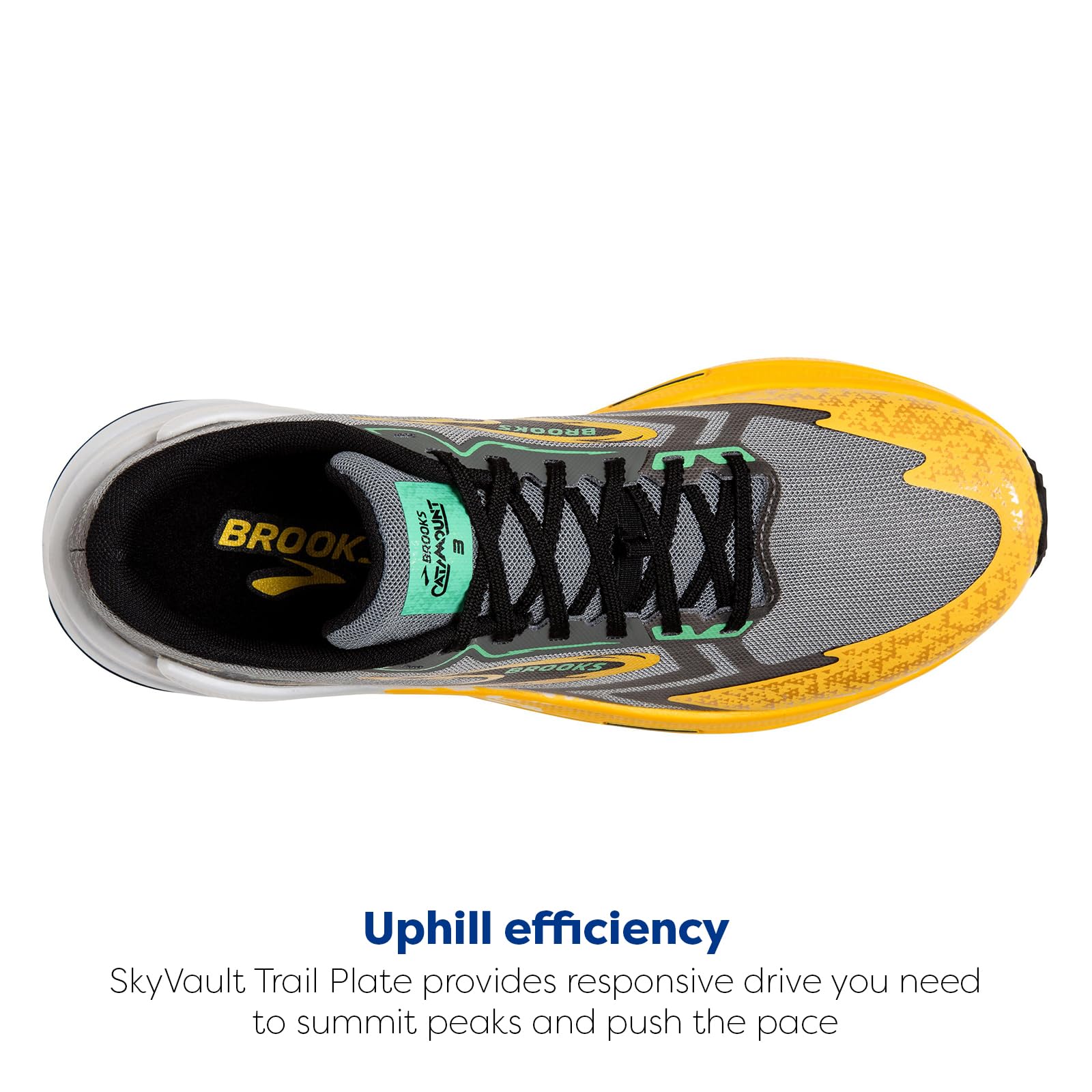 Brooks Men Catamount 3 Trail Running Shoe Leather Lemon Chrome Sedona Sage Lightweight