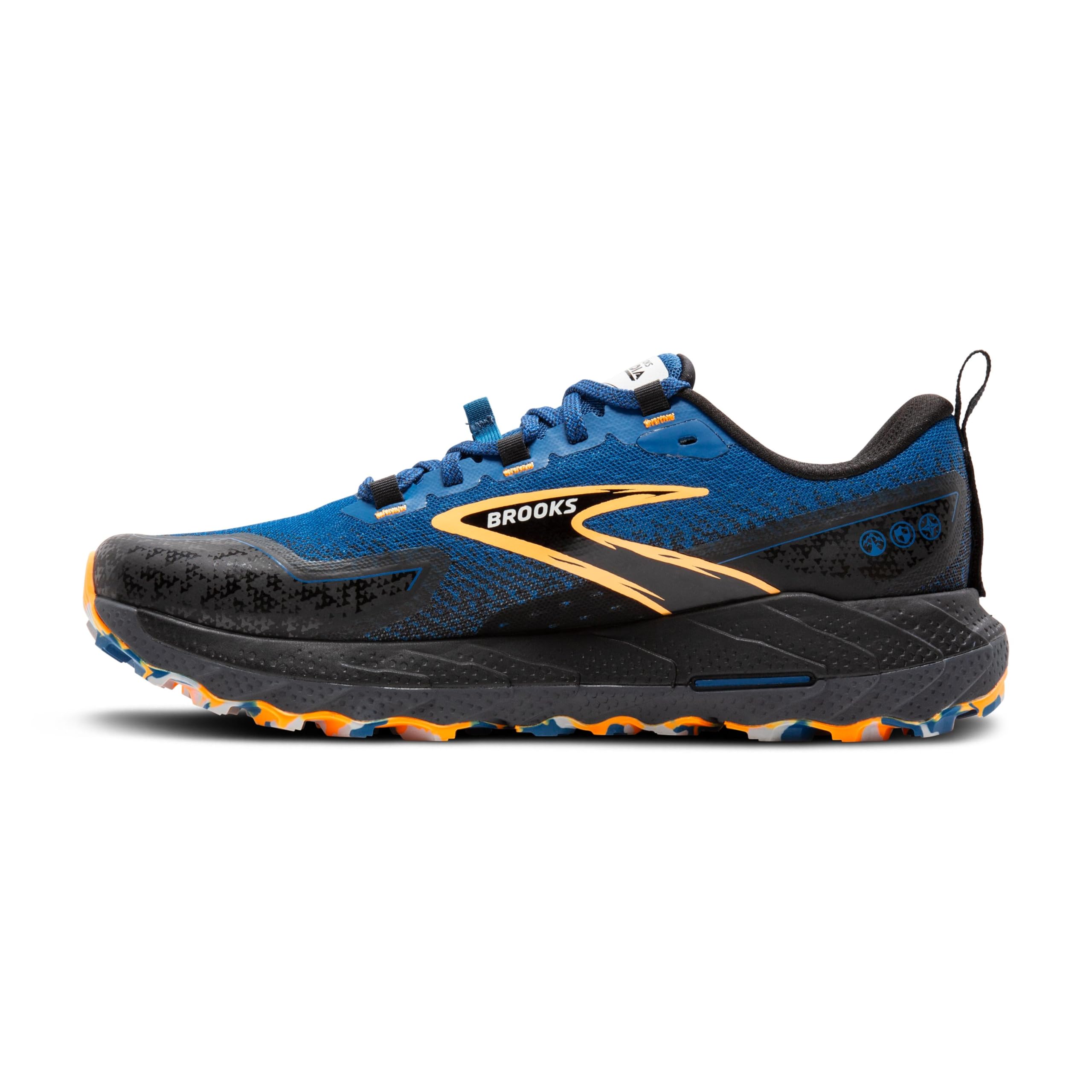 Brooks Cascadia 18 Men Trail Running Shoes Mesh Blue Sapphire Black Orange