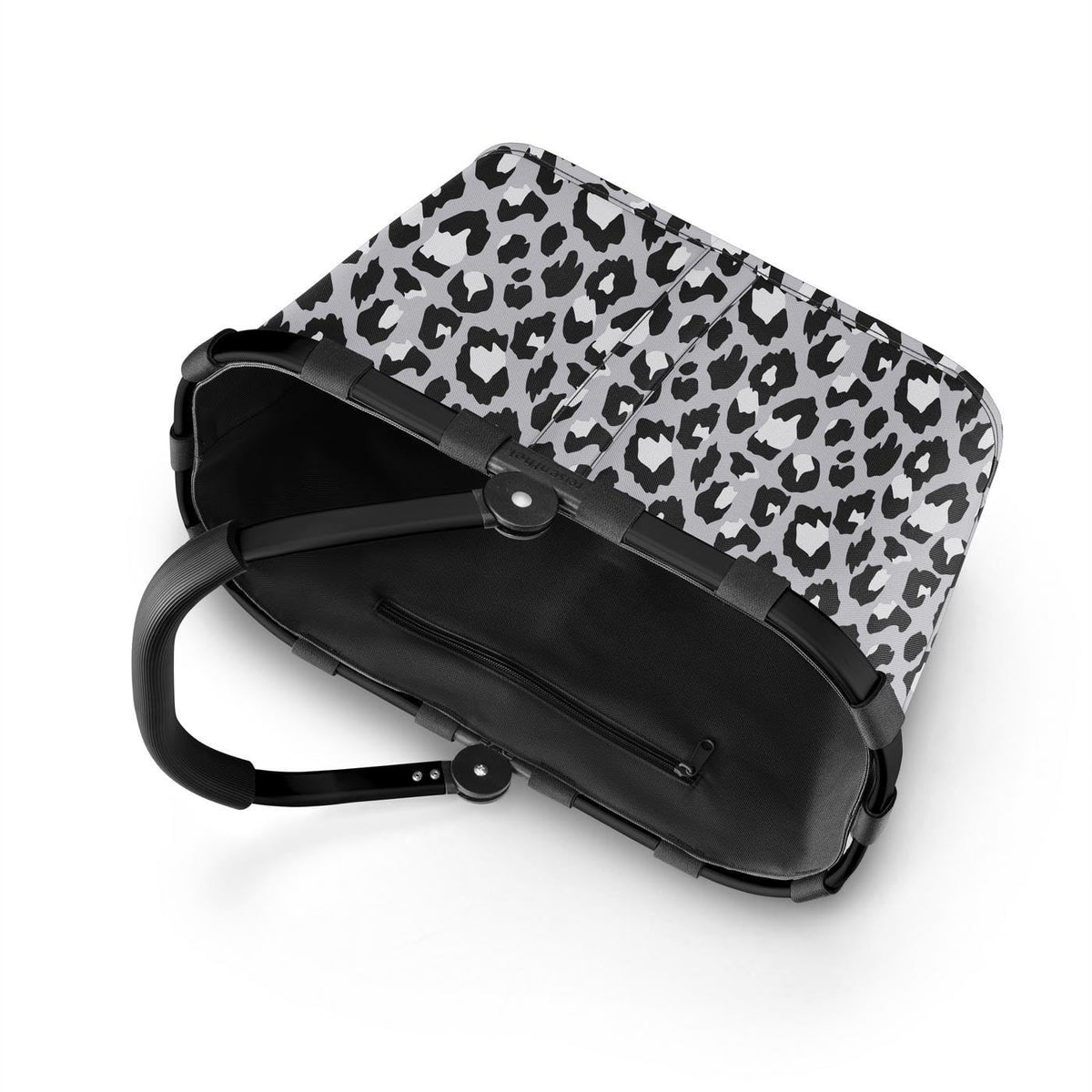 reisenthel carrybag Frame Leo Nero - Stable Shopping Basket with Inner Pocket, Polyester