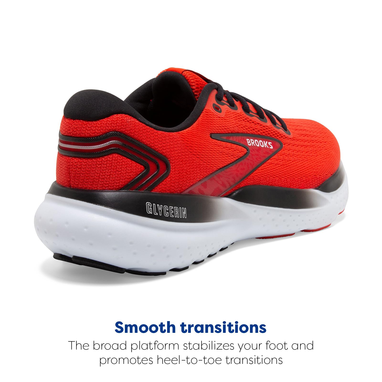 Brooks Men’s Glycerin 21 Road Running Shoes Grenadine Salsa Black Slip Resistant